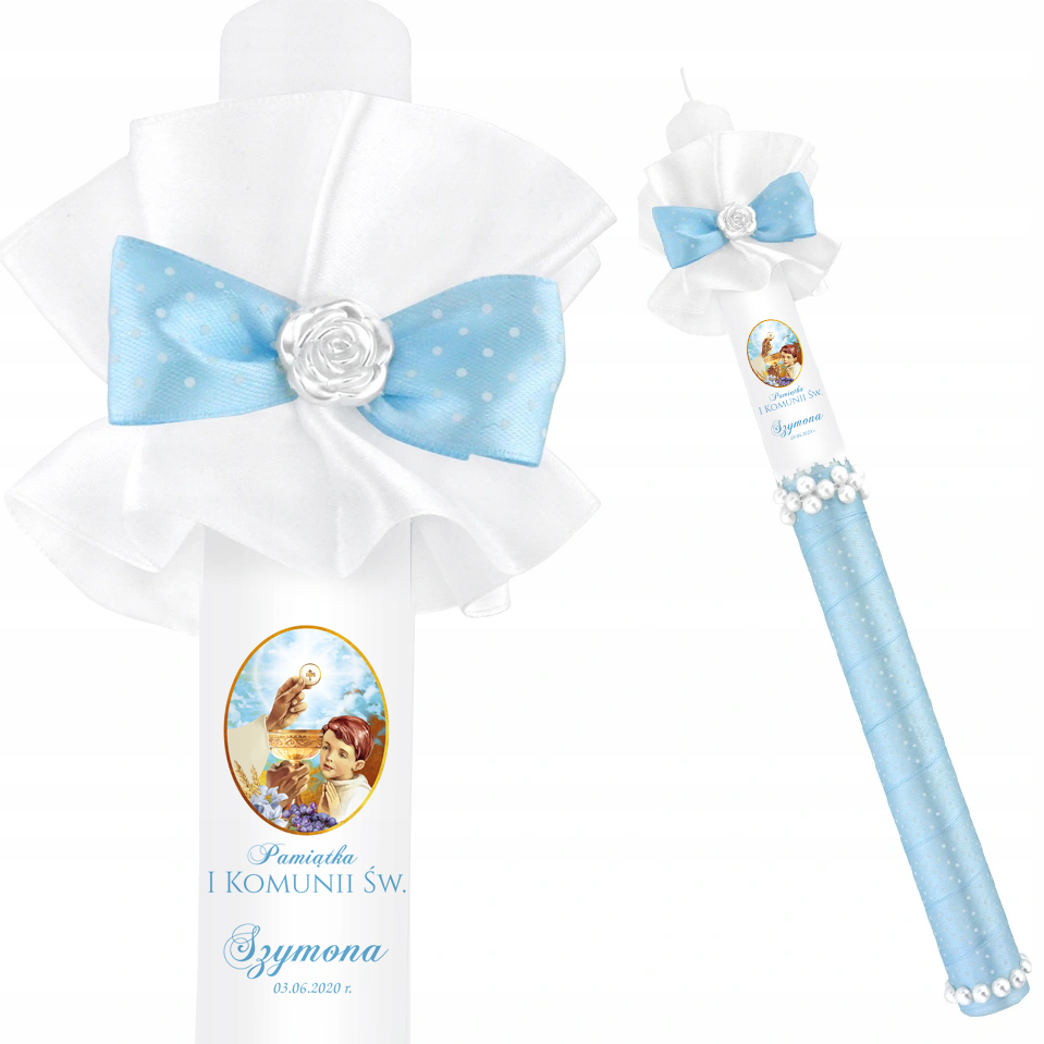 

Świeca Na Komunię nadruk imię i data Komunii