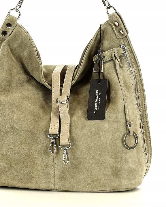 ZAMSZOWA torebka damska SKÓRZANA Marco Mazzini Zapięcie zamek