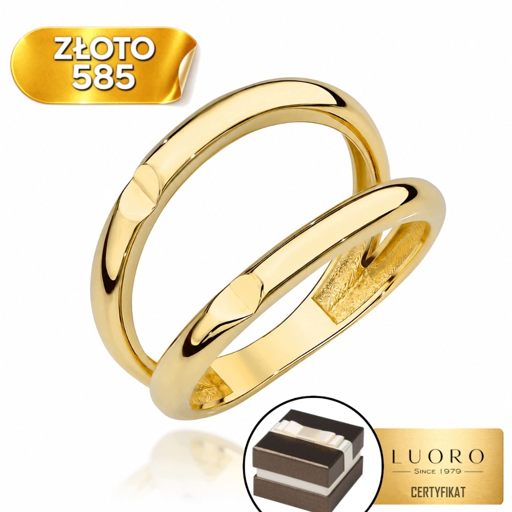 Prstýnek 585 14K Dvojitý Ažurový Vzor Elegantní R17
