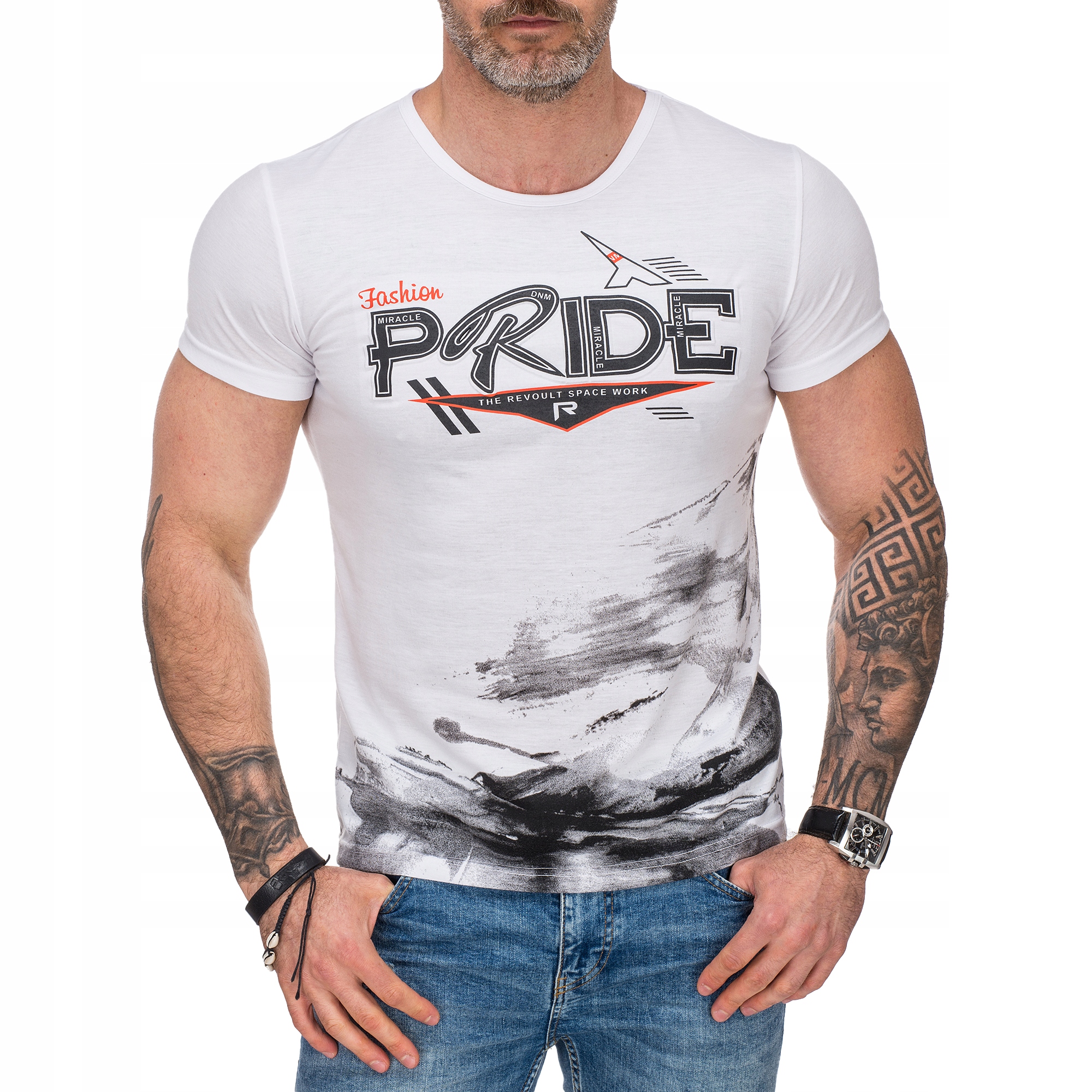 

P796 roz. XXL Koszulka Męska Z Nadrukiem