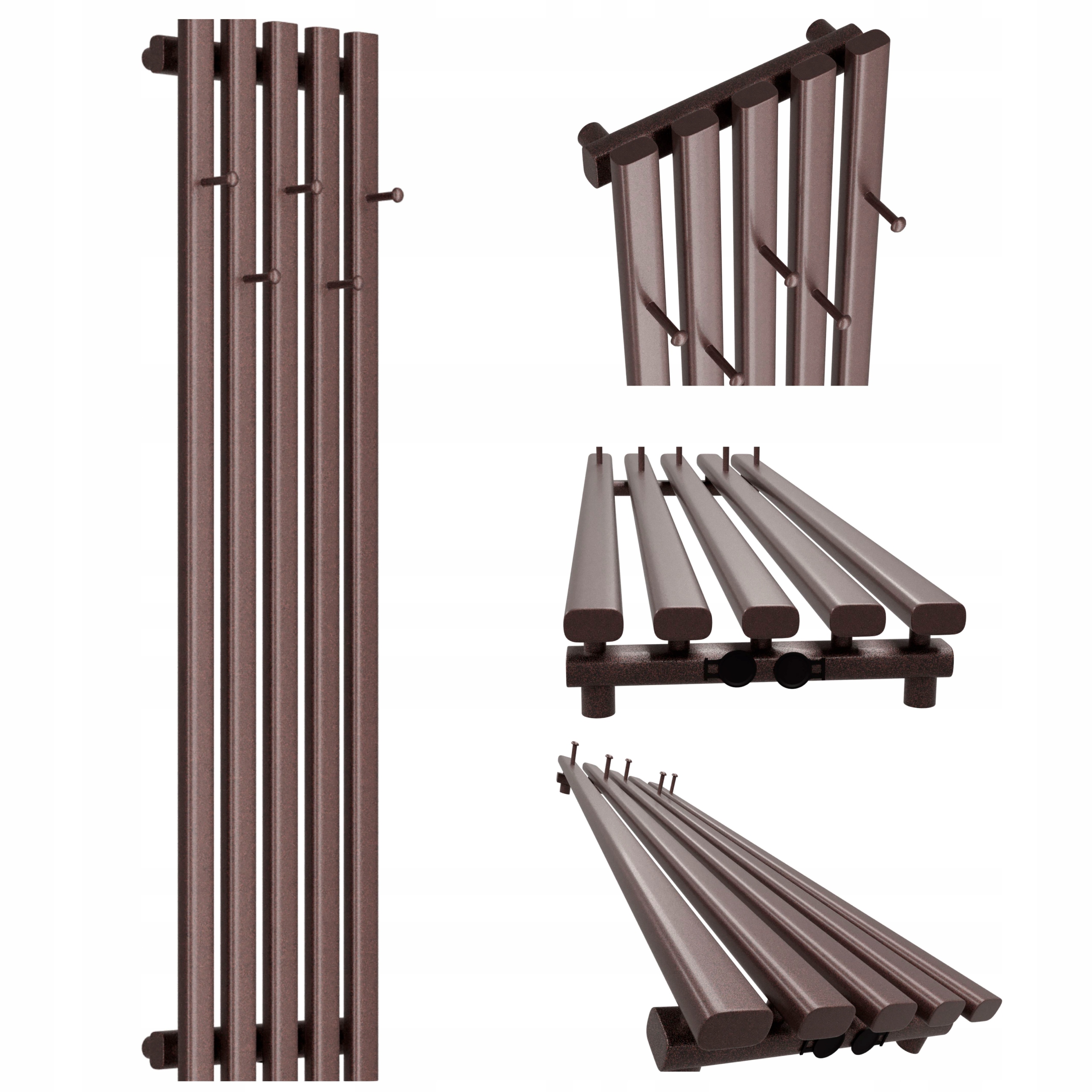 Dekorativní radiátor HORYZONT5 Hook 100x37 bordó