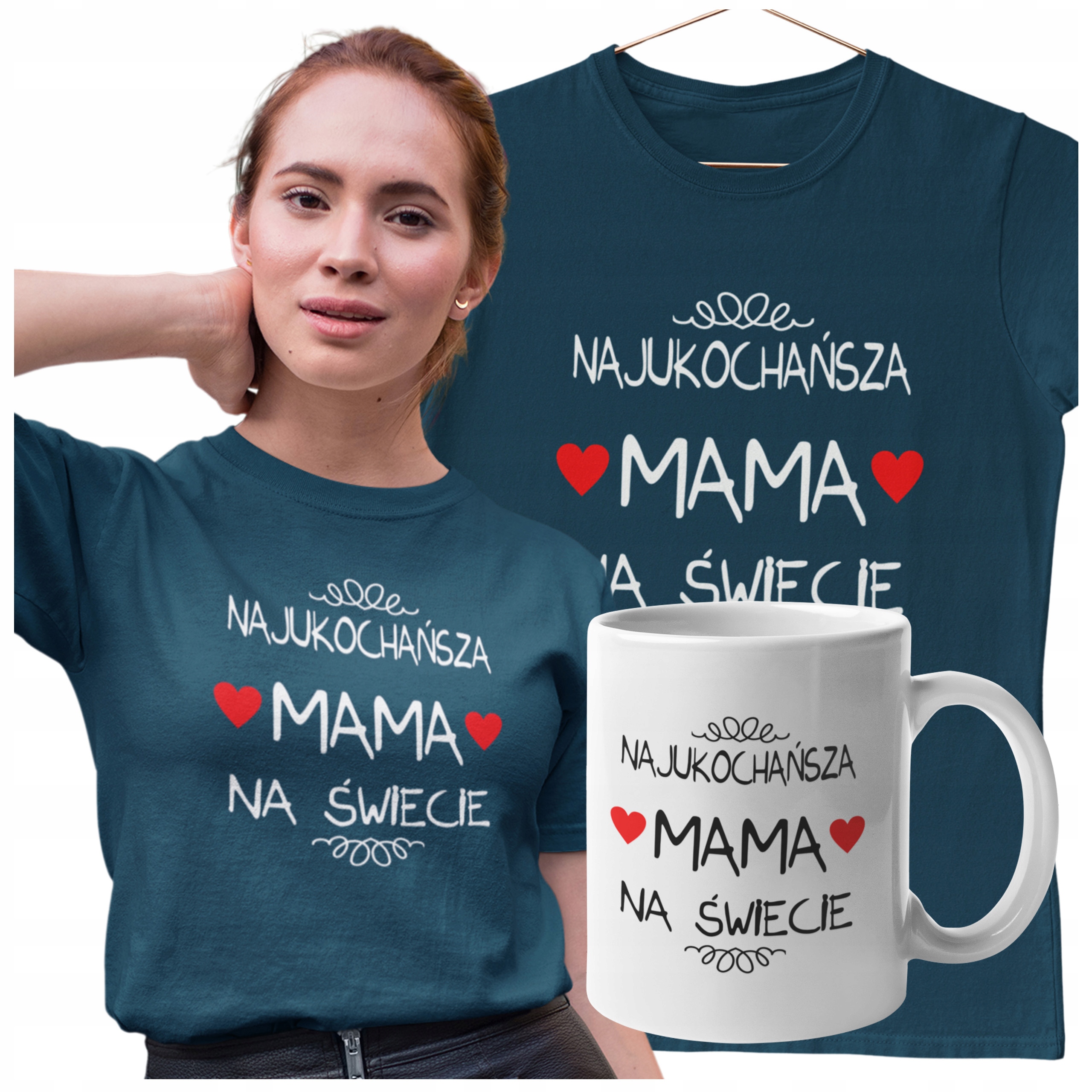 

Koszulka Dla Mamy Najukochańsza Mama Zestaw Kubek