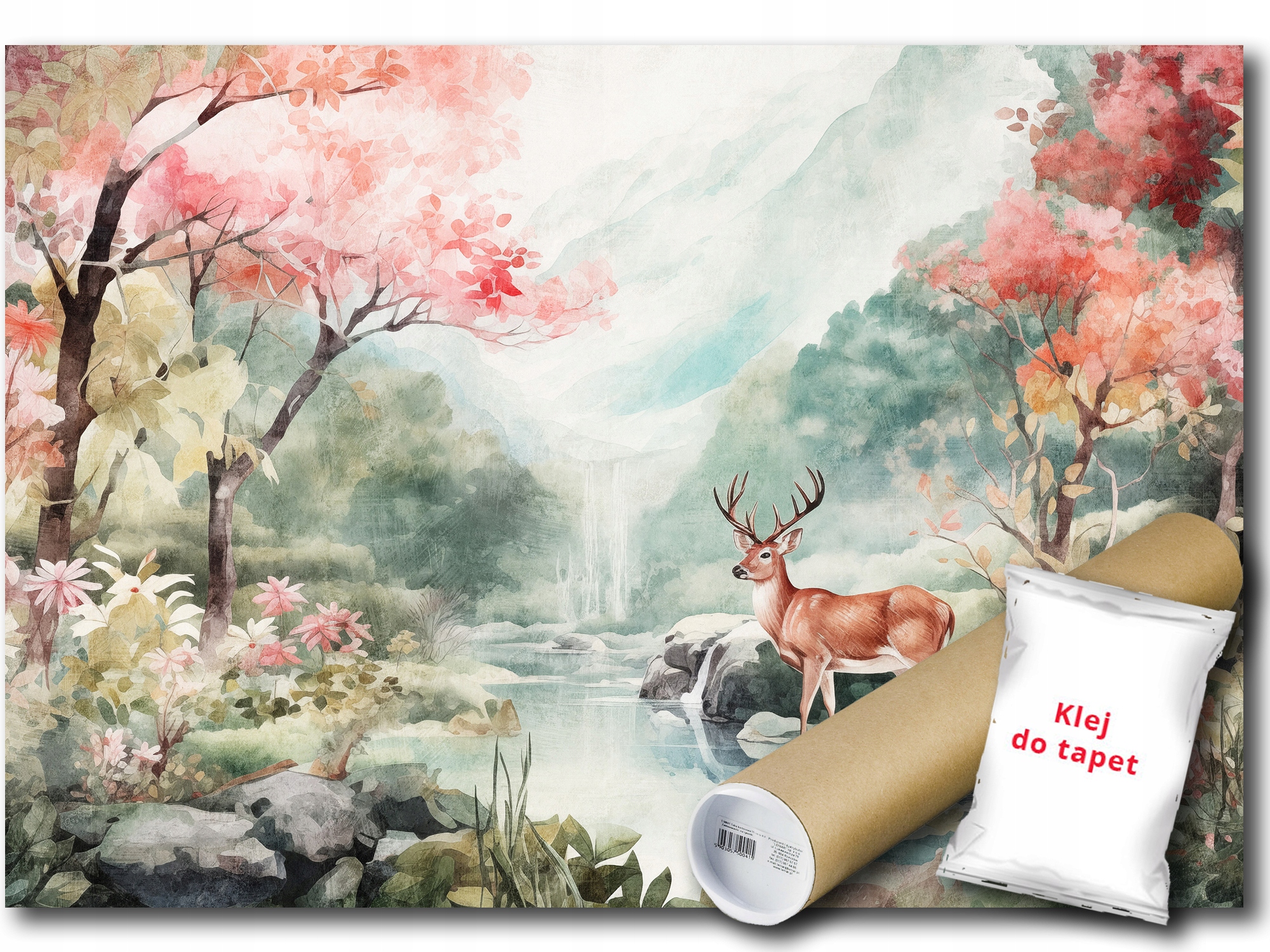 Fototapeta Flizelina Jeleň Krajina Pohľad Na Horu Rieka 368x254