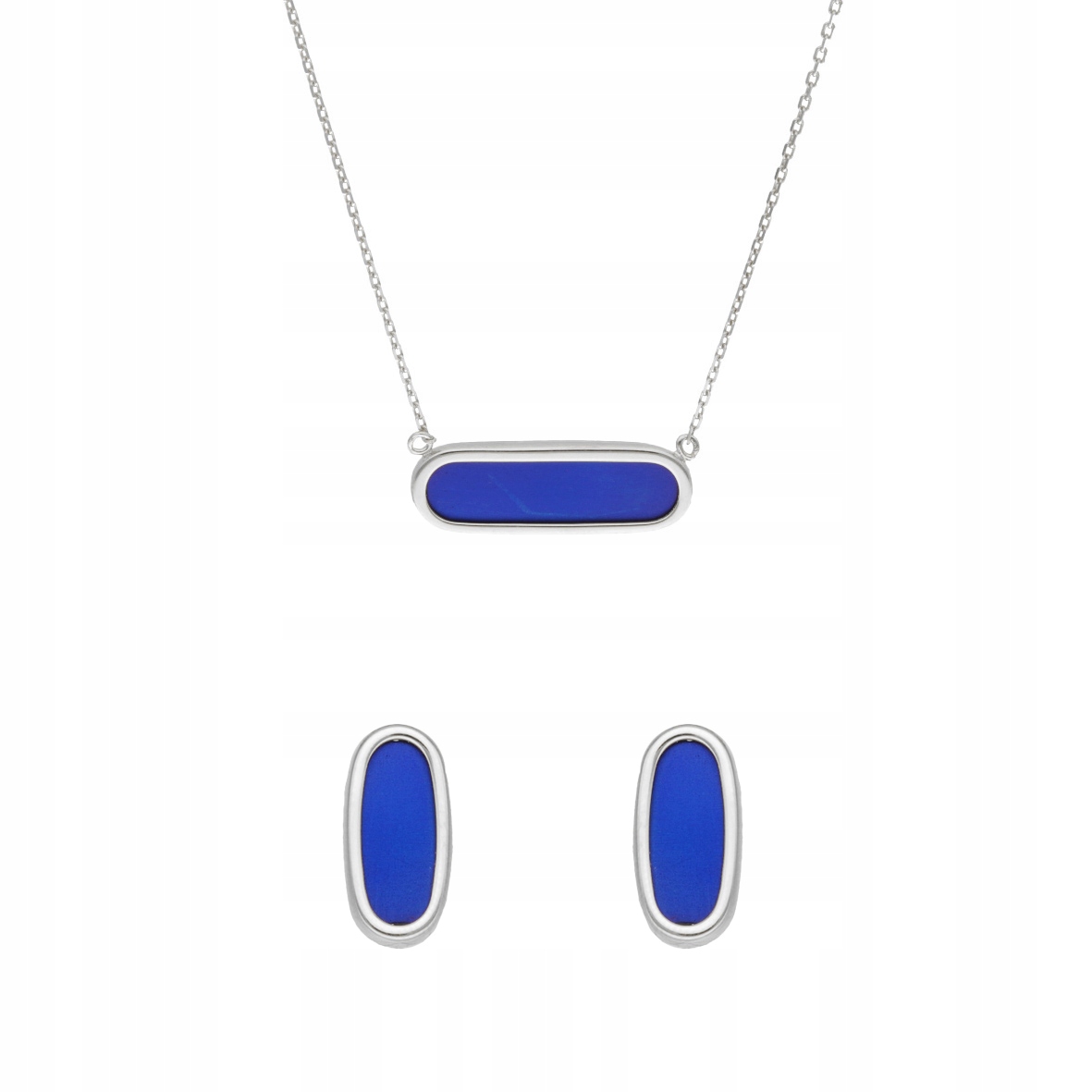 Komplet oválný titan stříbro