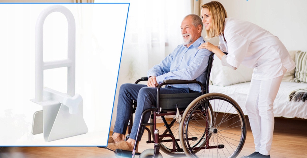 Uchwyt Wannowy 50CM Regulowany Poręcz Łazienkowa 100KG