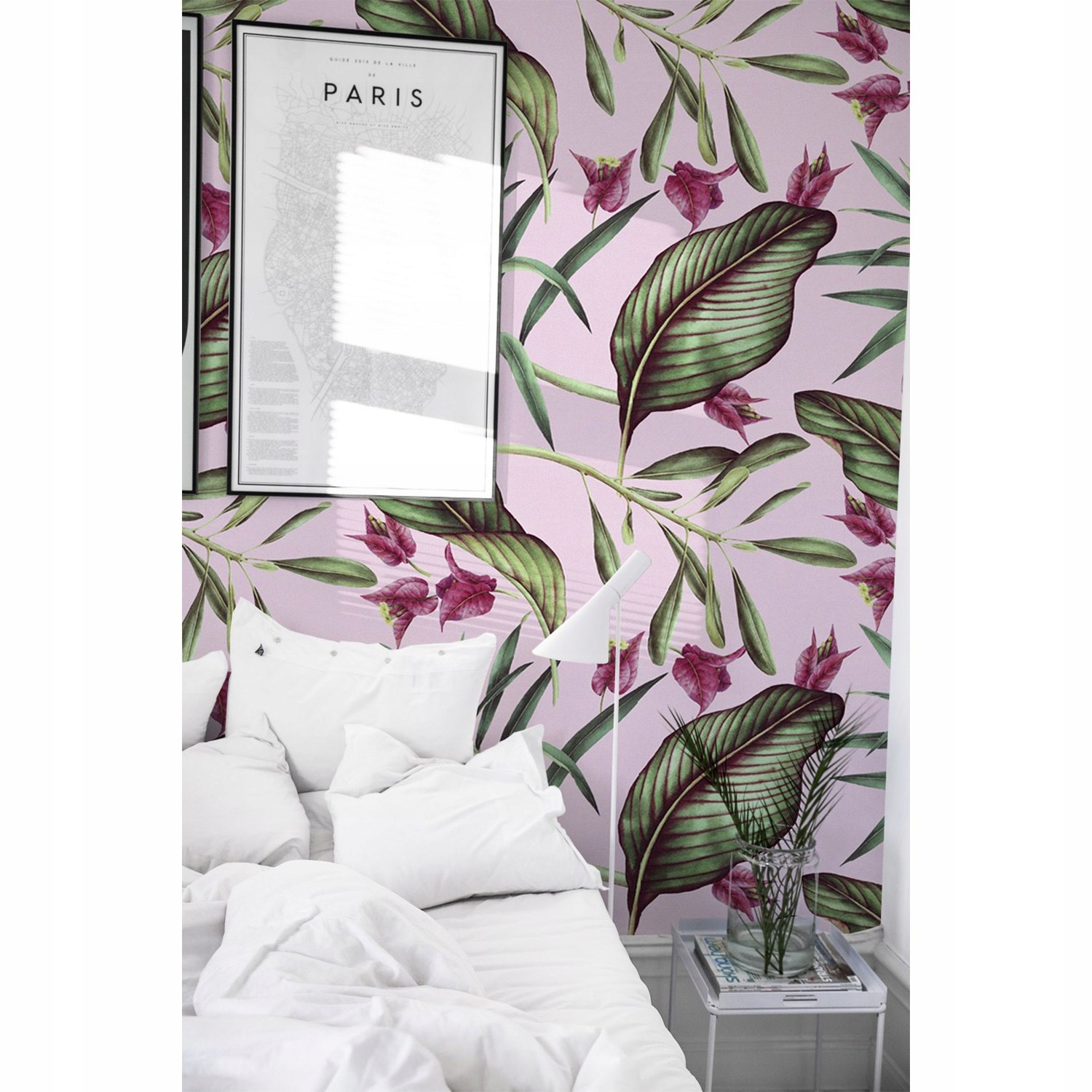 

Tapeta flizelina Różowe tropikalne kwiaty 250x104