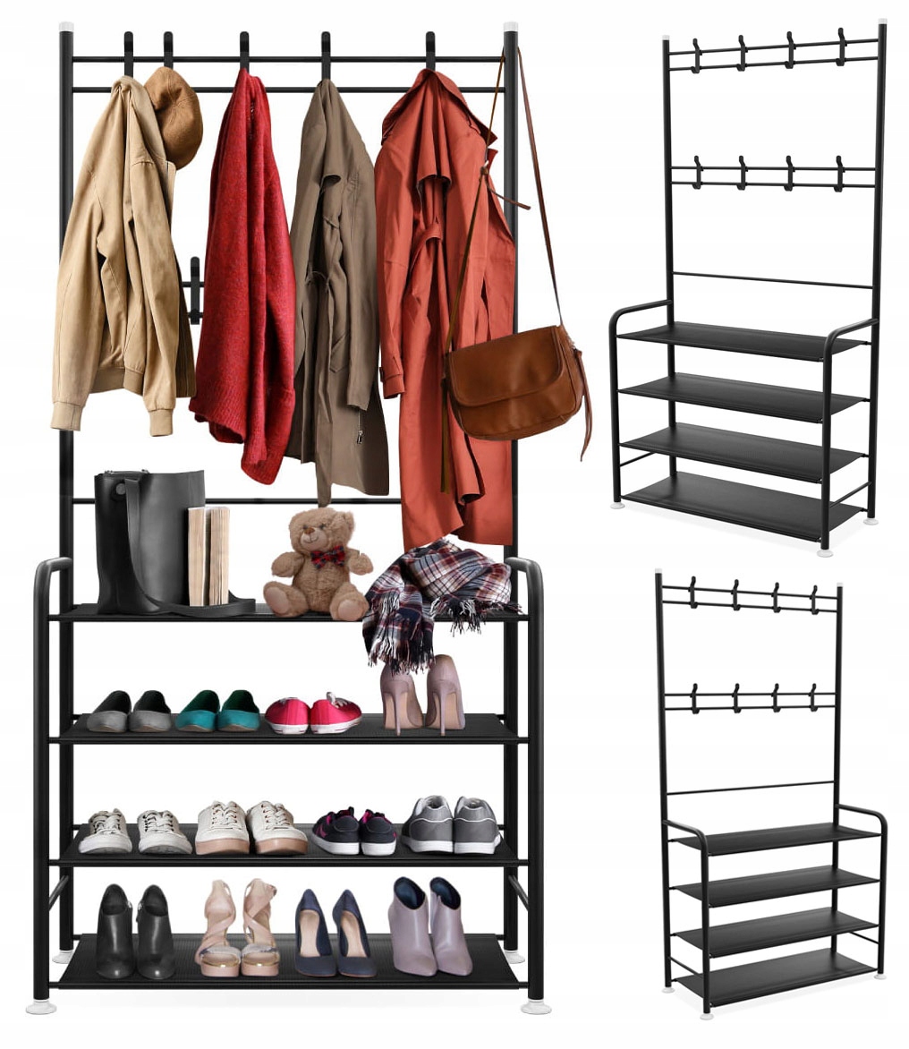 WIESZAK STOJĄCY NA UBRANIA BUTY STOJAK SZAFA METAL