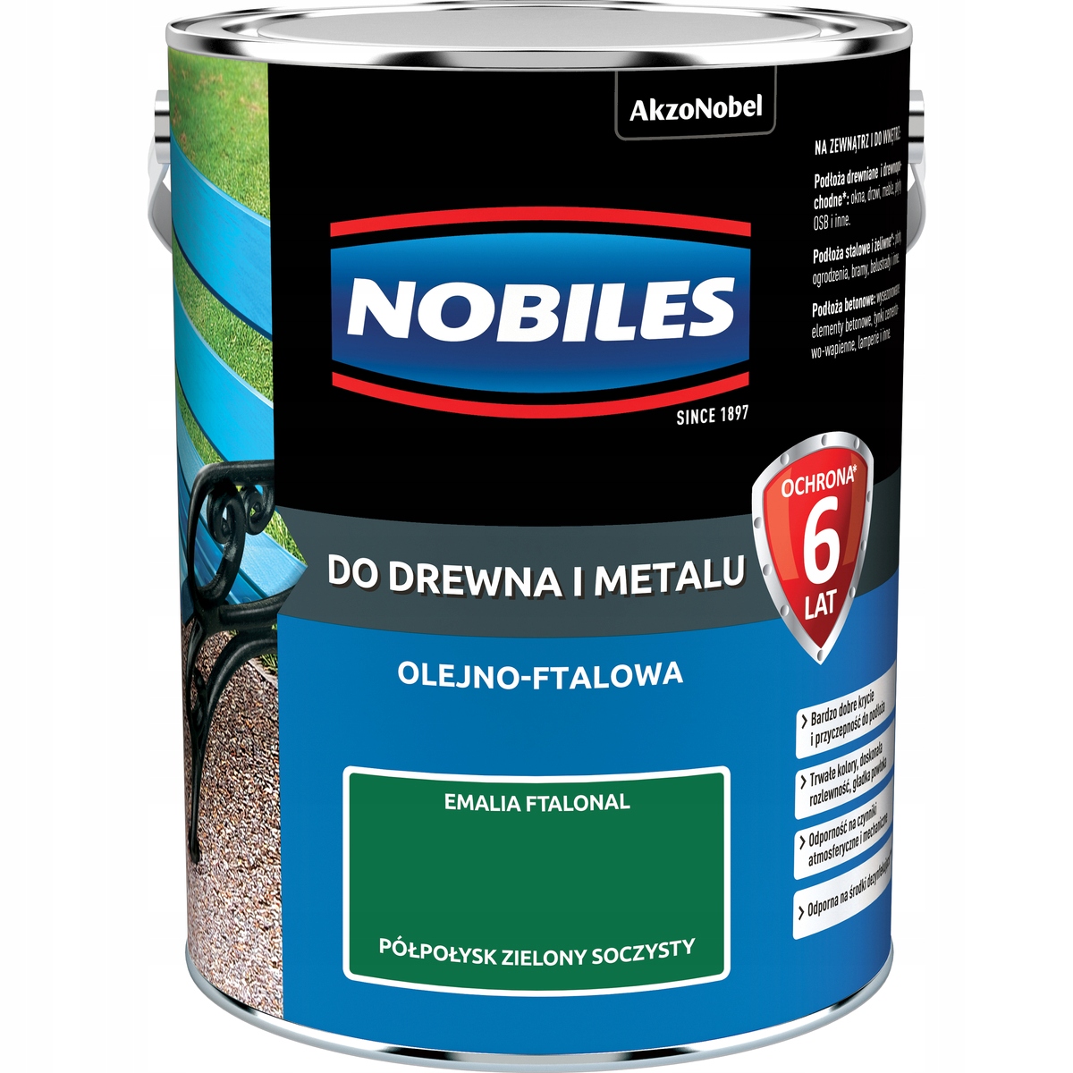 Nobiles Farba olejna ftalowa Ftalonal Zielona Soczysta 5L