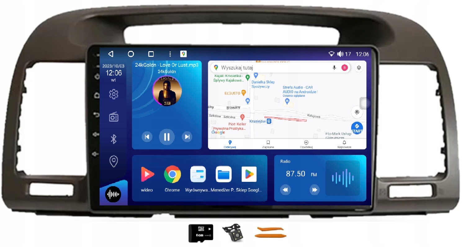 Autorádio Navigácia Apple Carplay Android Auto Toyota Camry 02-06