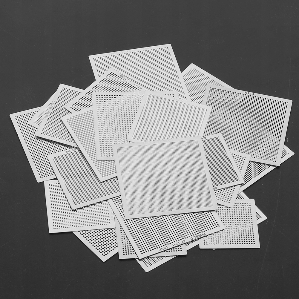 Zestaw 27 szablonów do reballingu BGA – do naprawy i reballingu układów BGA w laptopach i komputerach stacjonarnych