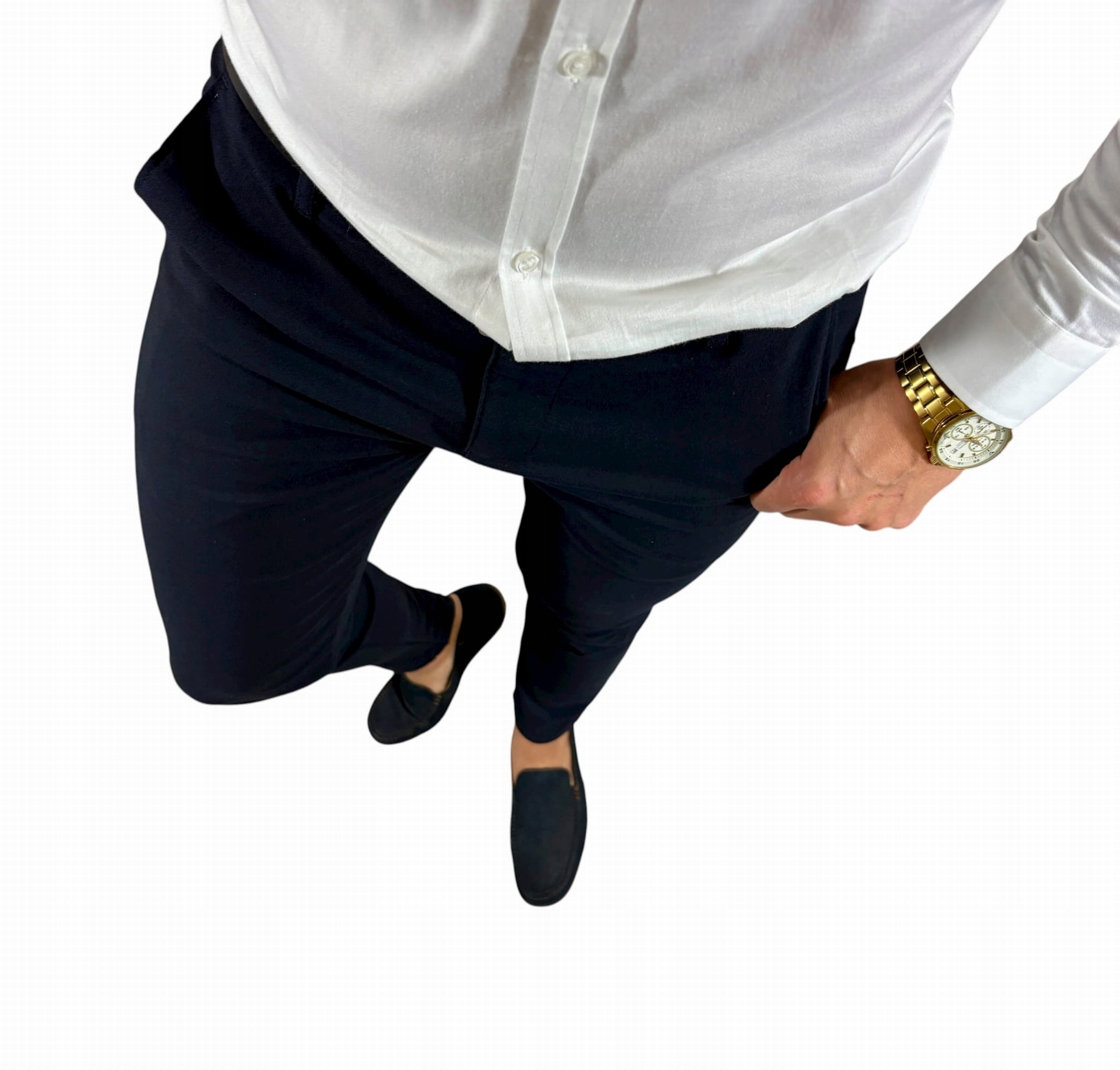 Pánské kalhoty Slim Fit Chino Elegantní Casual Návštěvní tmavě námořnická modrá Dj