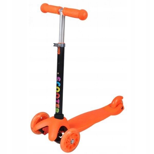 HULAJNOGA TRÓJKOŁOWA DLA DZIECI TOBBI-TOYS BALANSOWA KOŁA LED POMARAŃCZOWA Stan opakowania oryginalne
