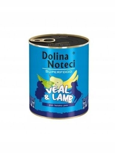 4x Dolina Noteci Superfood telecí a jehněčí vlhké krmivo pro psy 800 g