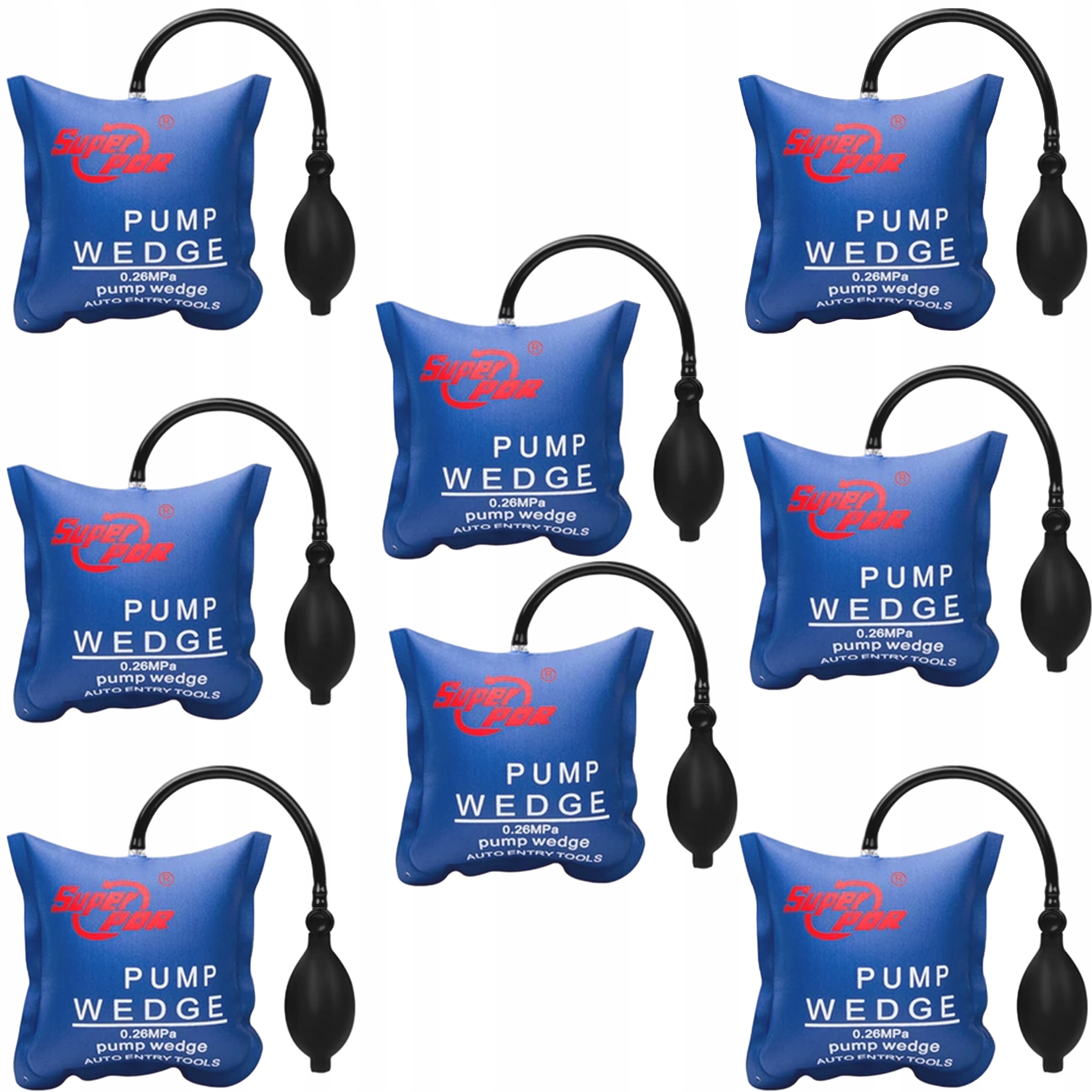 Sada 8 Vzduchových Rozpěrných Polštářů Zvedáky Klíny Zámečnické 135 Kg