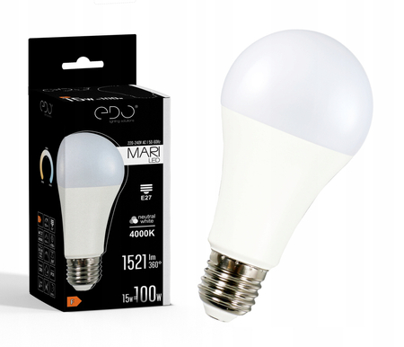 

Żarówka Led E27 A65 15W 4000K neutral 1521lm Edo