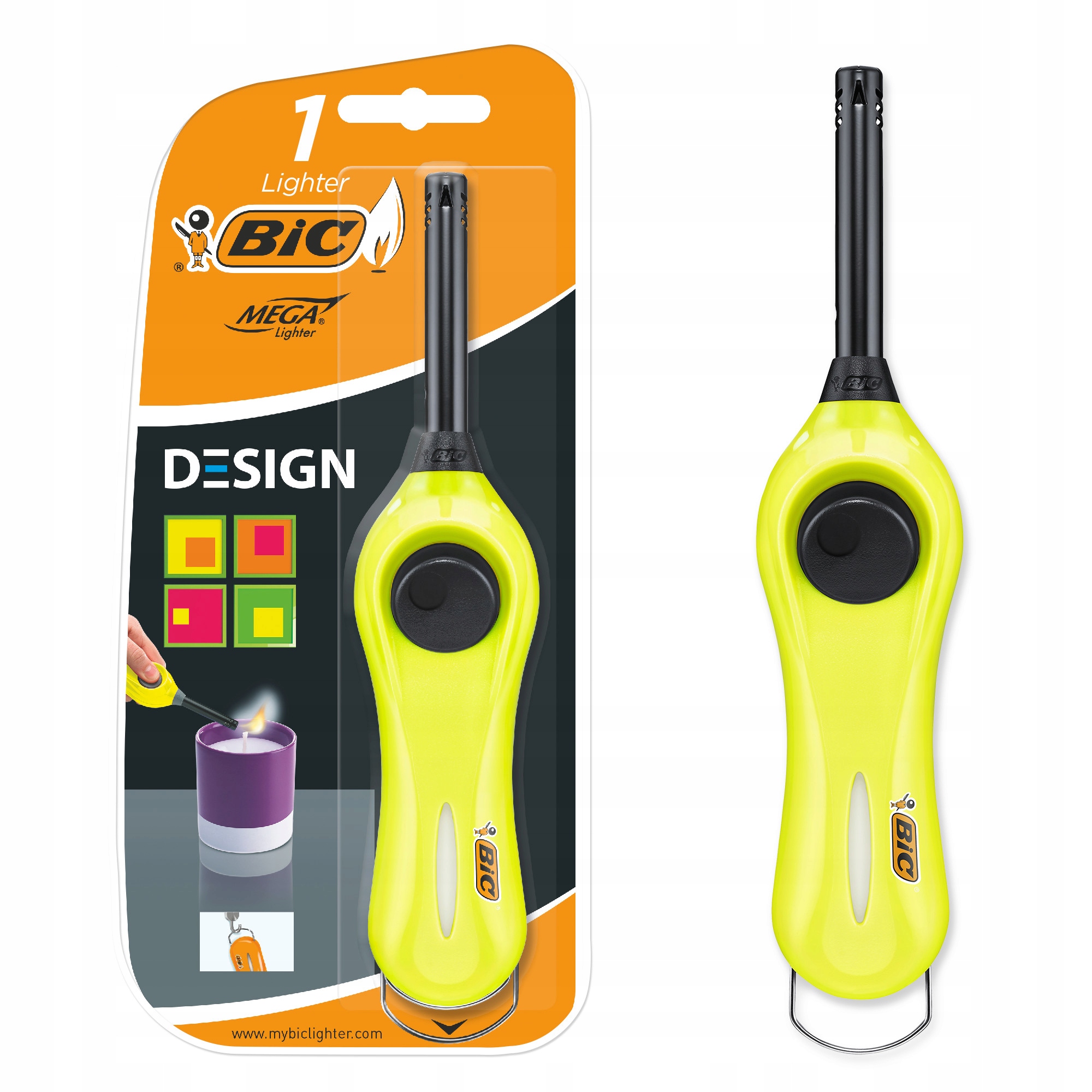 BIC MEGALIGHTER ZAPALNICZKA ZAPALARKA FLUO DŁUGA DO ZNICZY GAZOWA