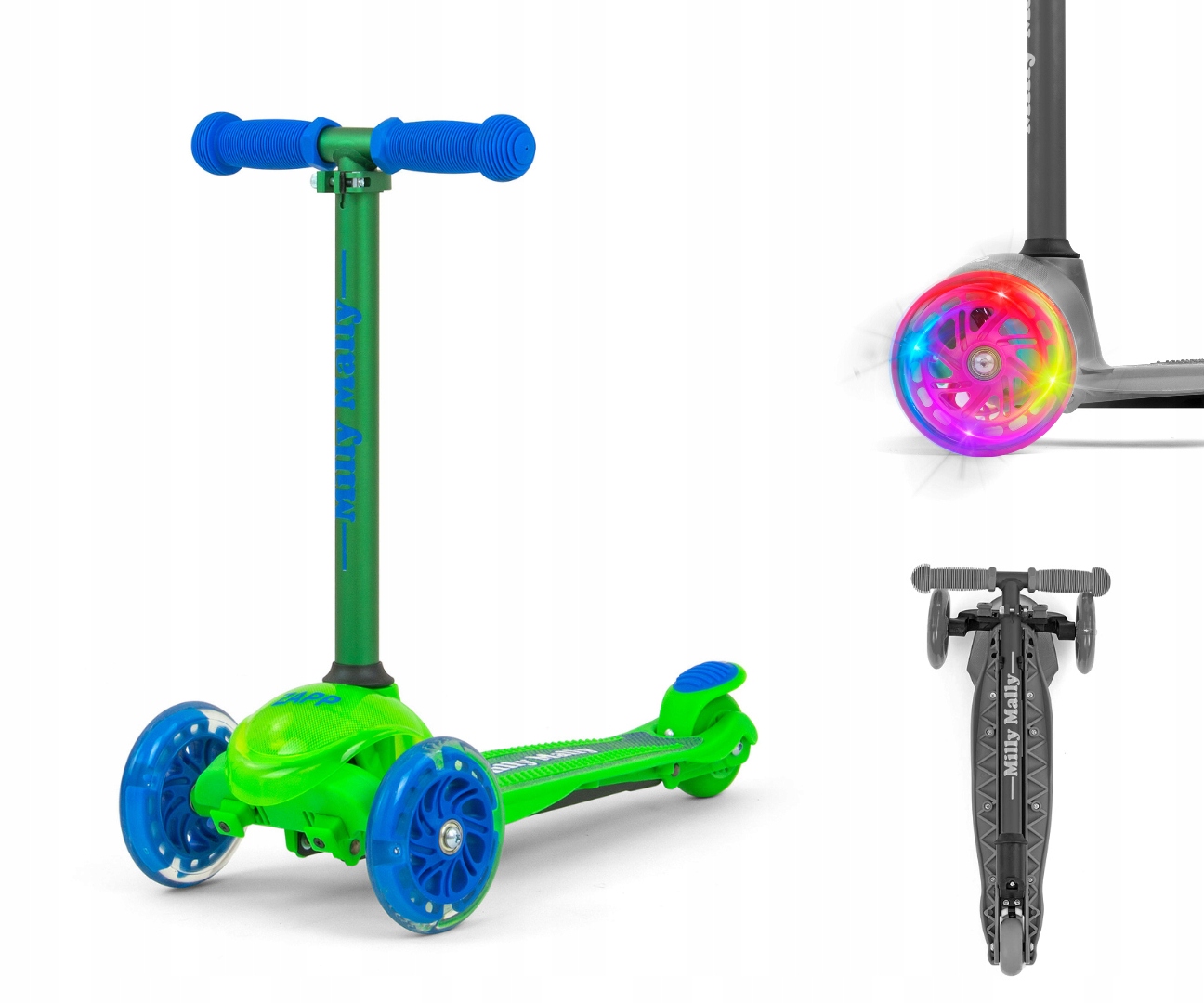 HULAJNOGA dla dzieci LED ZIELONA Zapp Green 3+ Marka Milly Mally