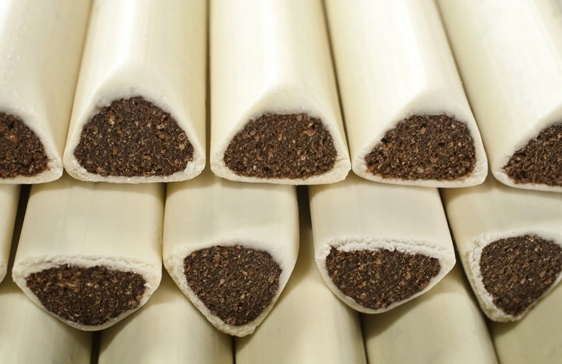 Bow wow Vápencové trojúhelníkové trubičky s kuřecím masem 45ks