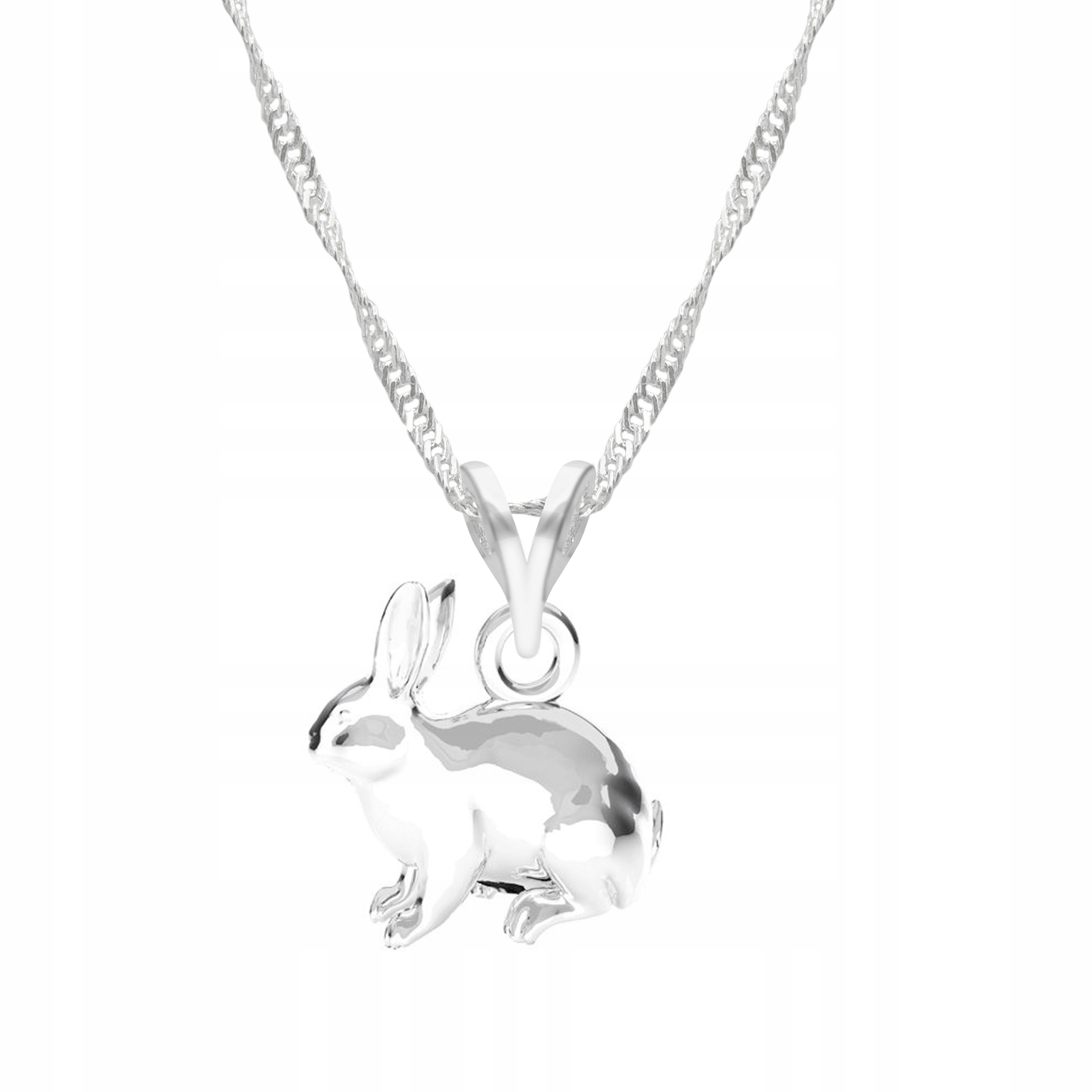 

Łańcuszek srebrny naszyjnik 925 Królik Rabbit