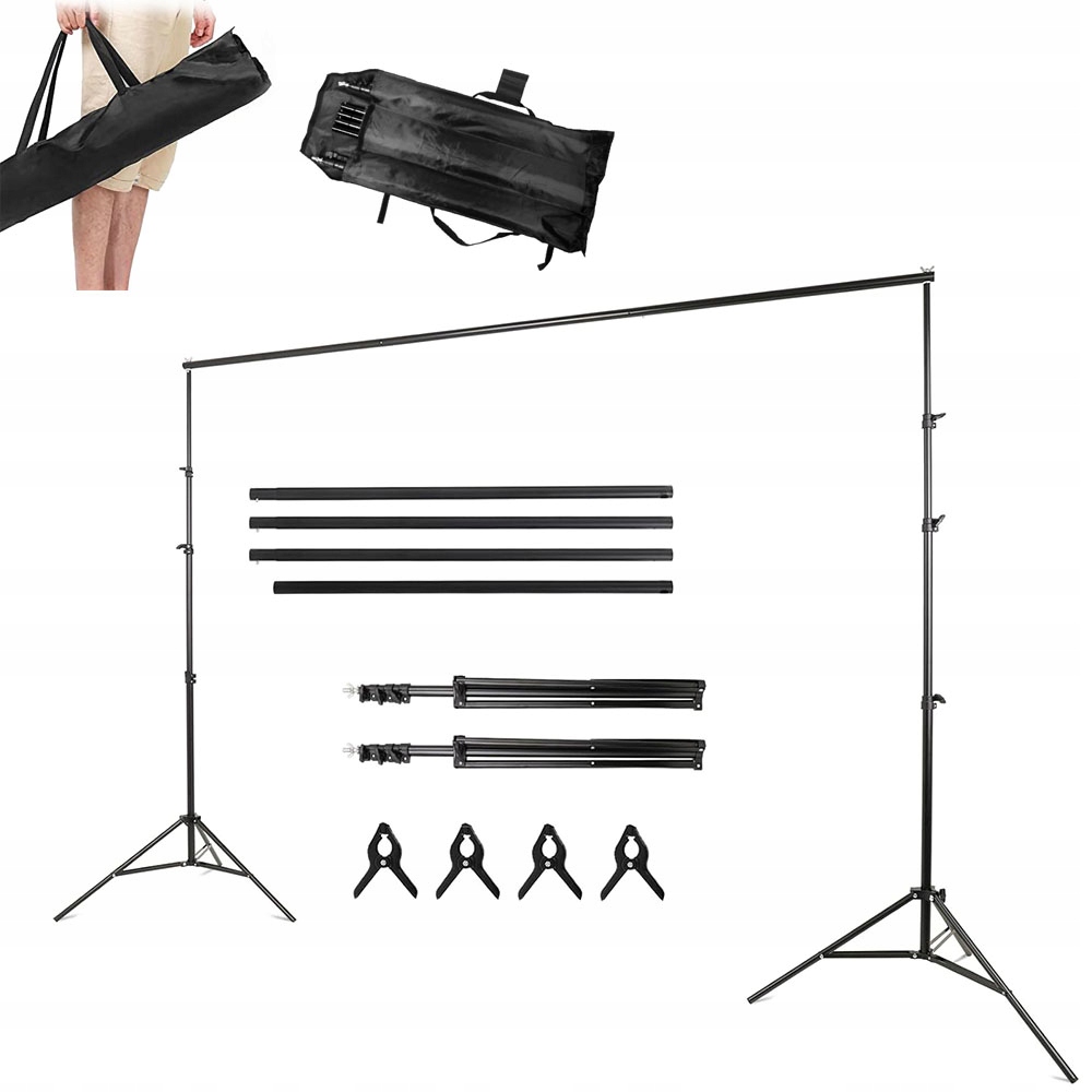 Stativ Pro Fotografické Pozadí Do Studia 200x300CM Set Příčka
