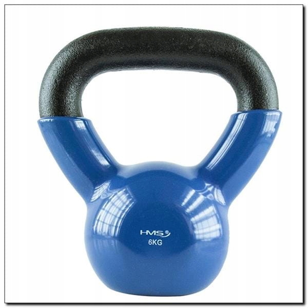 KNV06 BLUE KETTLEBELL ŻELIWNY POKRYTY WINYLEM HMS Kolor dominujący odcienie niebieskiego