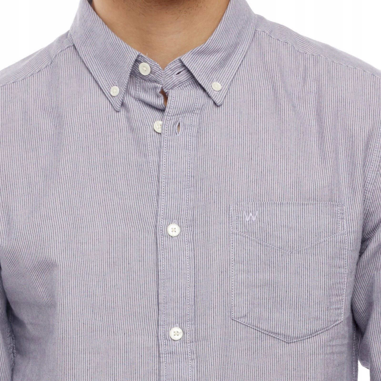 WRANGLER BUTTON DOWN LUNAR ROCK GREY W5F33ZXKH M Rękaw długi rękaw