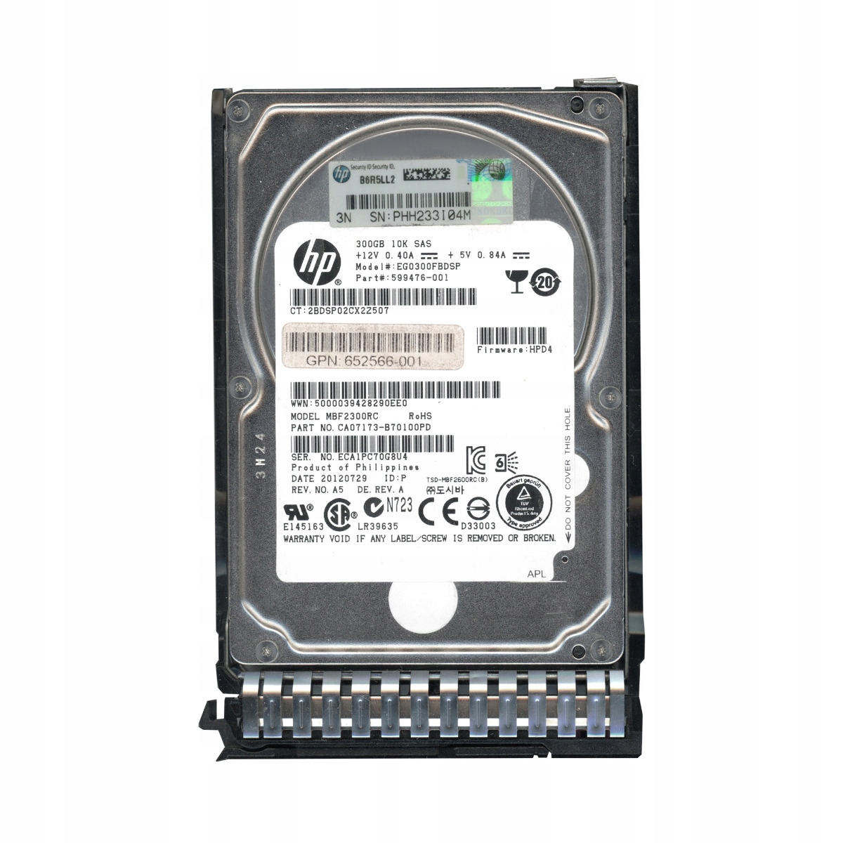 Hp 653955-001 599476-001 300GB 10K SAS-2 2,5" EG0300FBDSP