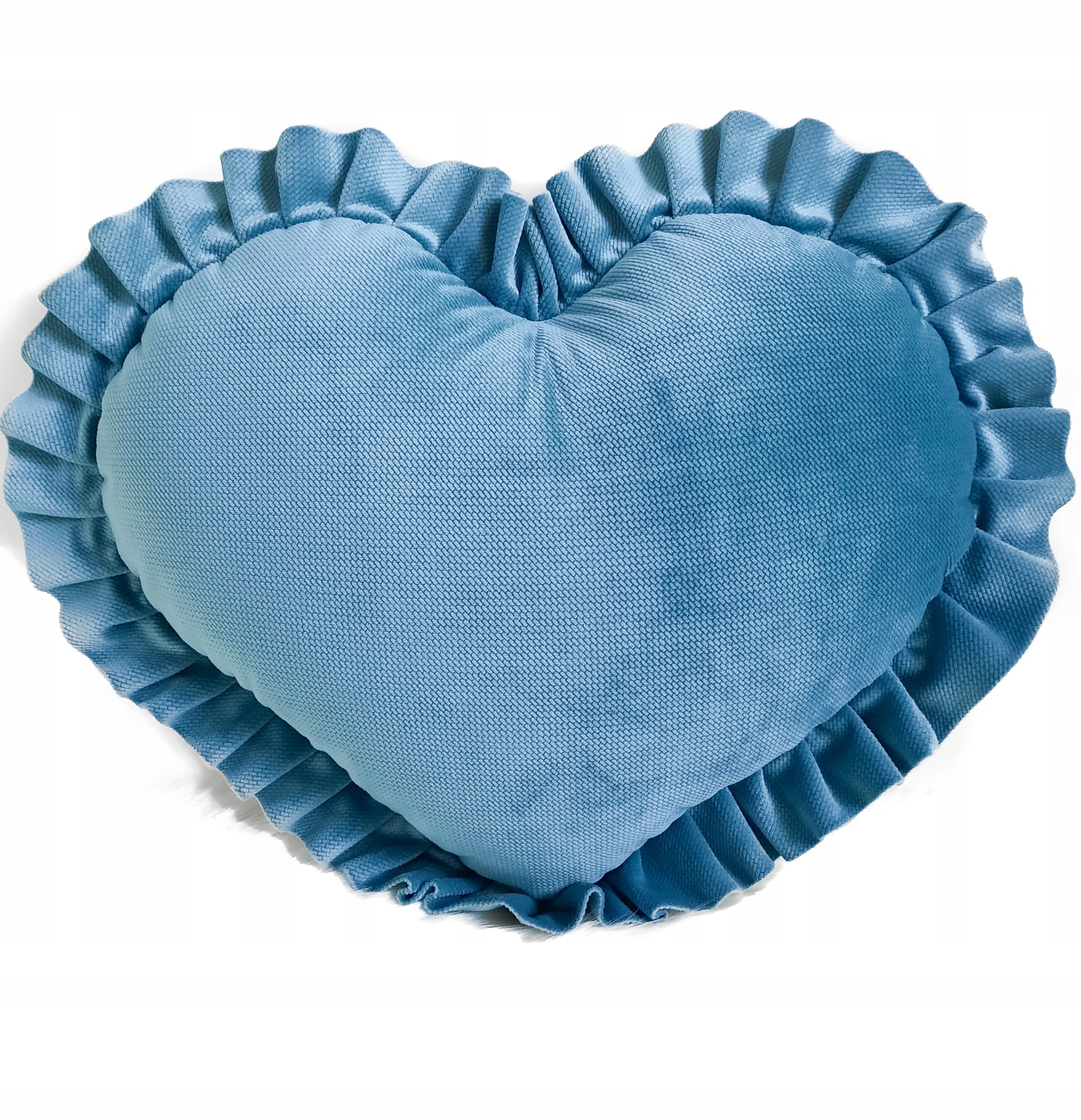 PODUSZKA SERCE Z FALBANKĄ DUŻA szmaragdowa