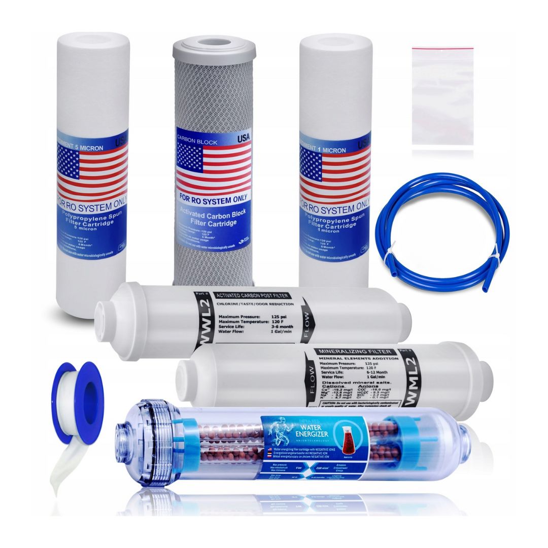 Wymienne Wkłady do Filtra Wody RO7 Osmoza Zestaw Filtrów Wody Komplet R07