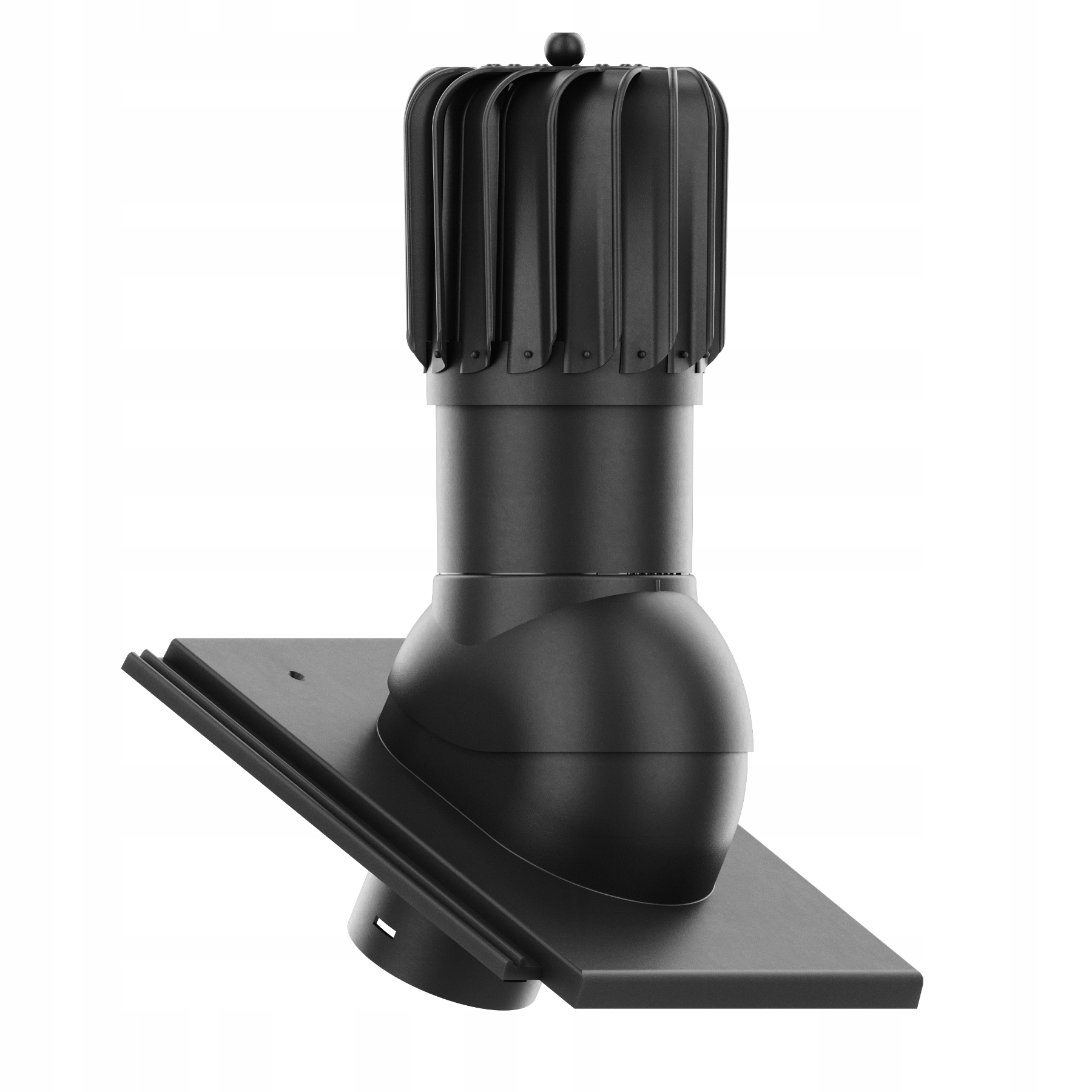 Rotační Větrací komín , podlouhlý, průměr 125 mm, Ibf Aarhus Grafit Černá