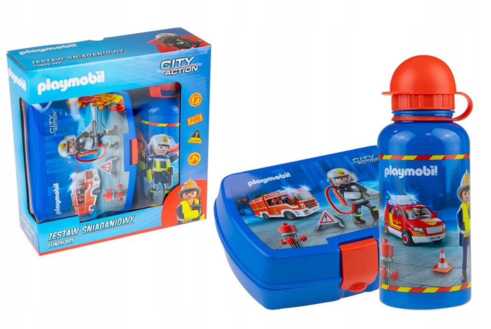 Zestaw śniadaniówka + bidon PLAYMOBIL Astra STRAŻ
