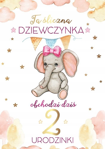

Kartka na 2 urodziny dla dziewczynki słodka PR319