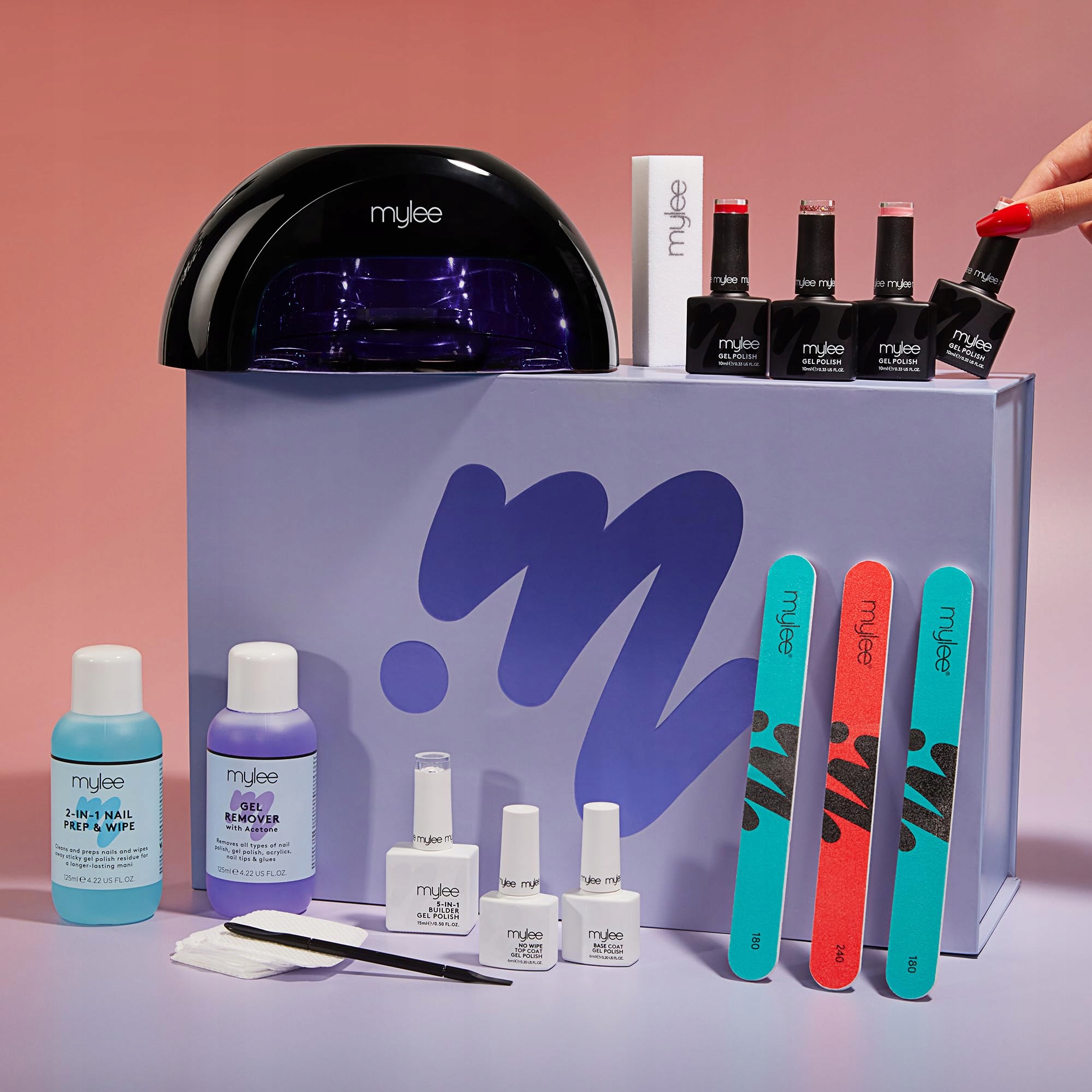 MYLEE Zestaw Do Paznokci Z Lampą LED Baza Top 4 Lakiery Żelowe Remover — miniatura 2