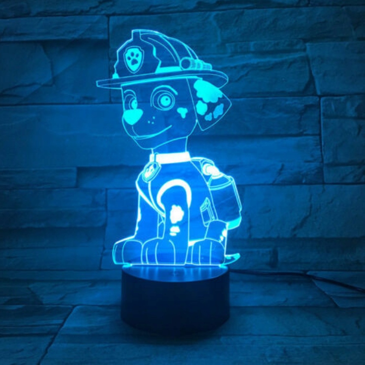 Lampka 3D LED PSI PATROL MARSHALL mix kolor+ PILOT Bohater Psi Patrol