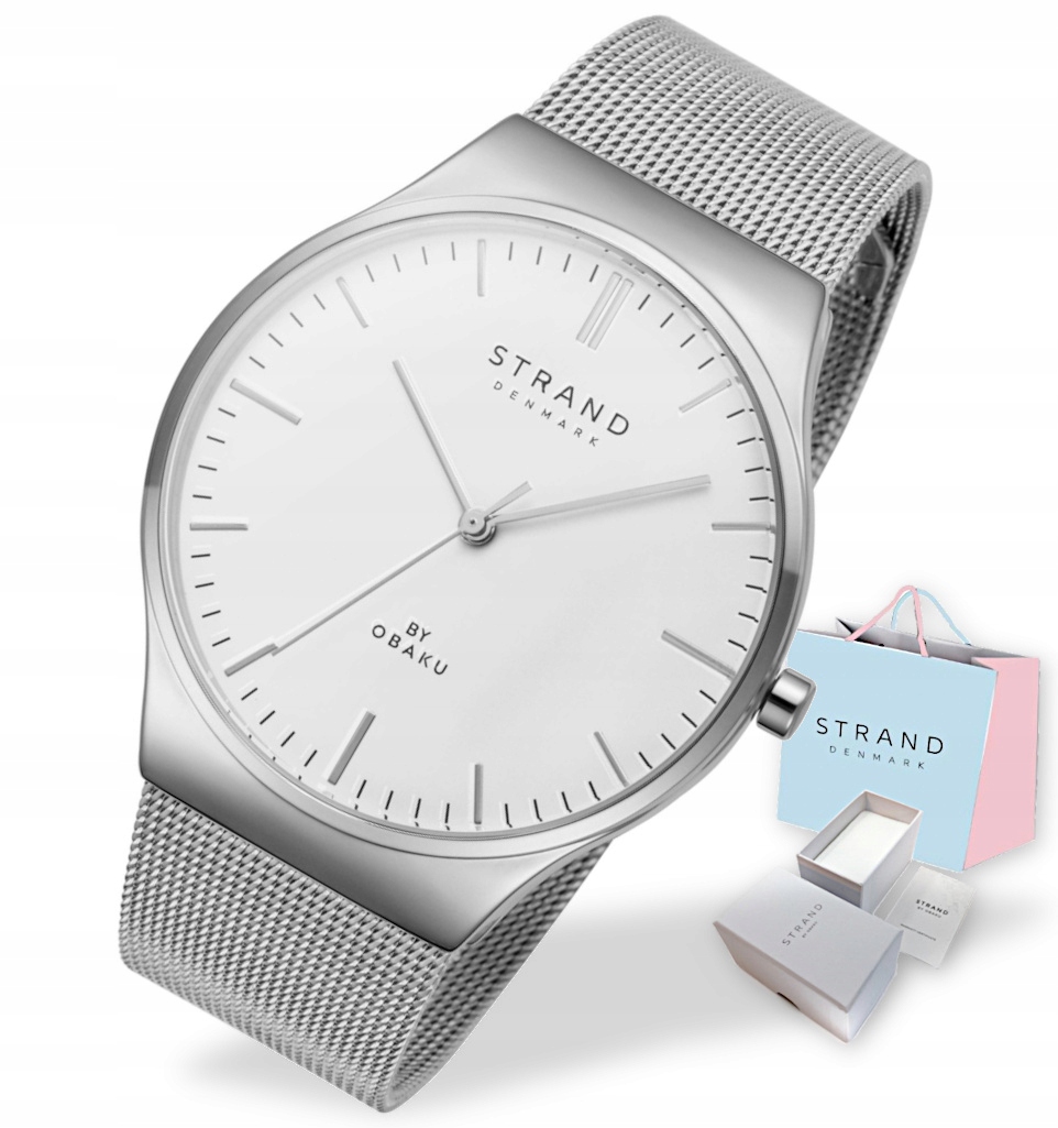 Klasické stříbrné dámské hodinky Strand Denmark S717LXCWMC Gravírování bonus