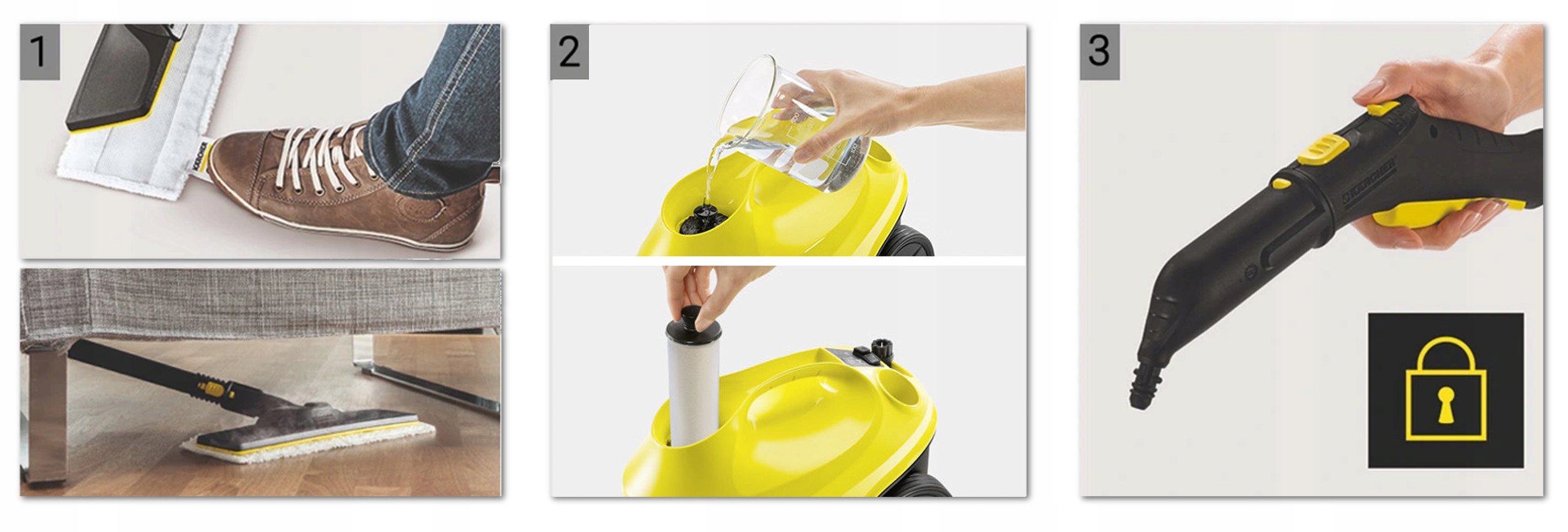 KARCHER SC 3 PAROWNICA MYJKA PAROWA DUŻY ZESTAW XL Pojemność 1 l