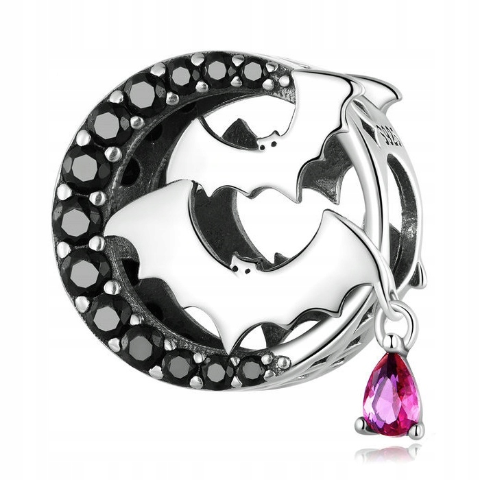Charms Stříbro 925 Přívěsek Měsíc Netopýři Halloween