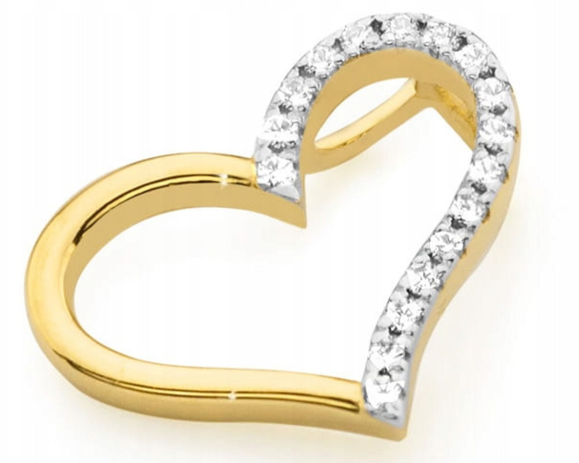 Zlatý přívěsek srdce diamanty brilianty 585