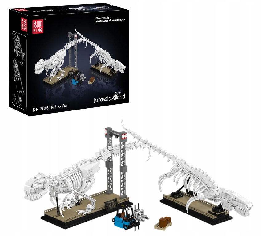 Klocki Konstrukcyjne Mozazaur Welociraptor Szkielet Mould King 29005 1418el