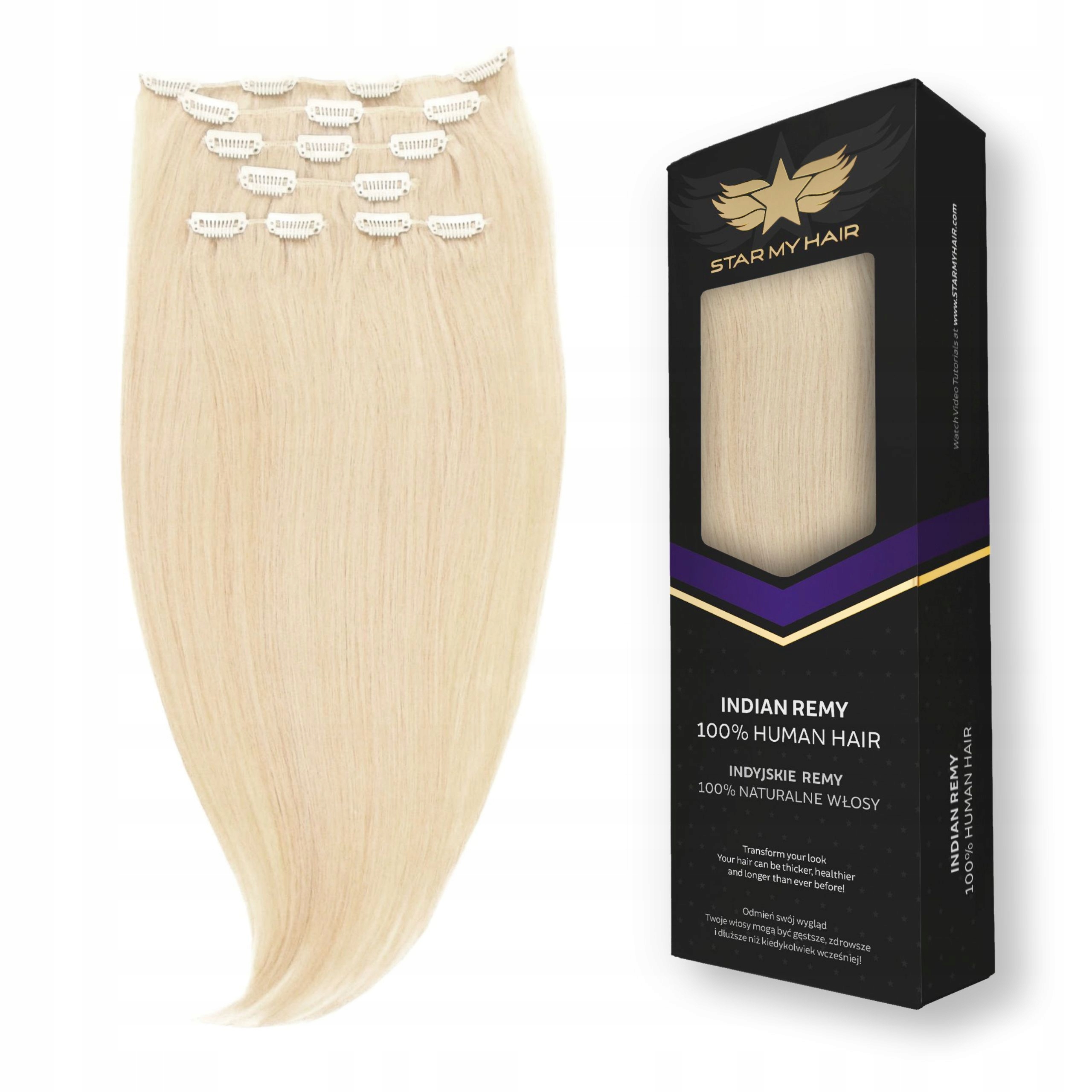 Włosy naturalne doczepiane Clip-in 40-45 cm 6 taśm 65g Star My Hair