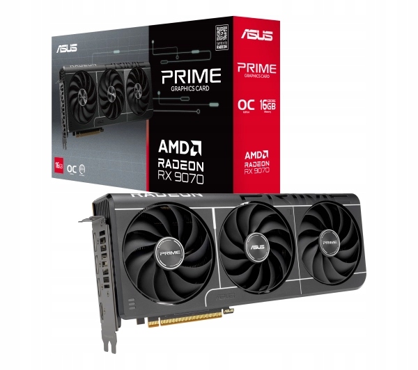 Grafická karta Asus Prime Radeon Rx 9070 Evo Oc Edition 16GB GDDR6 256bit