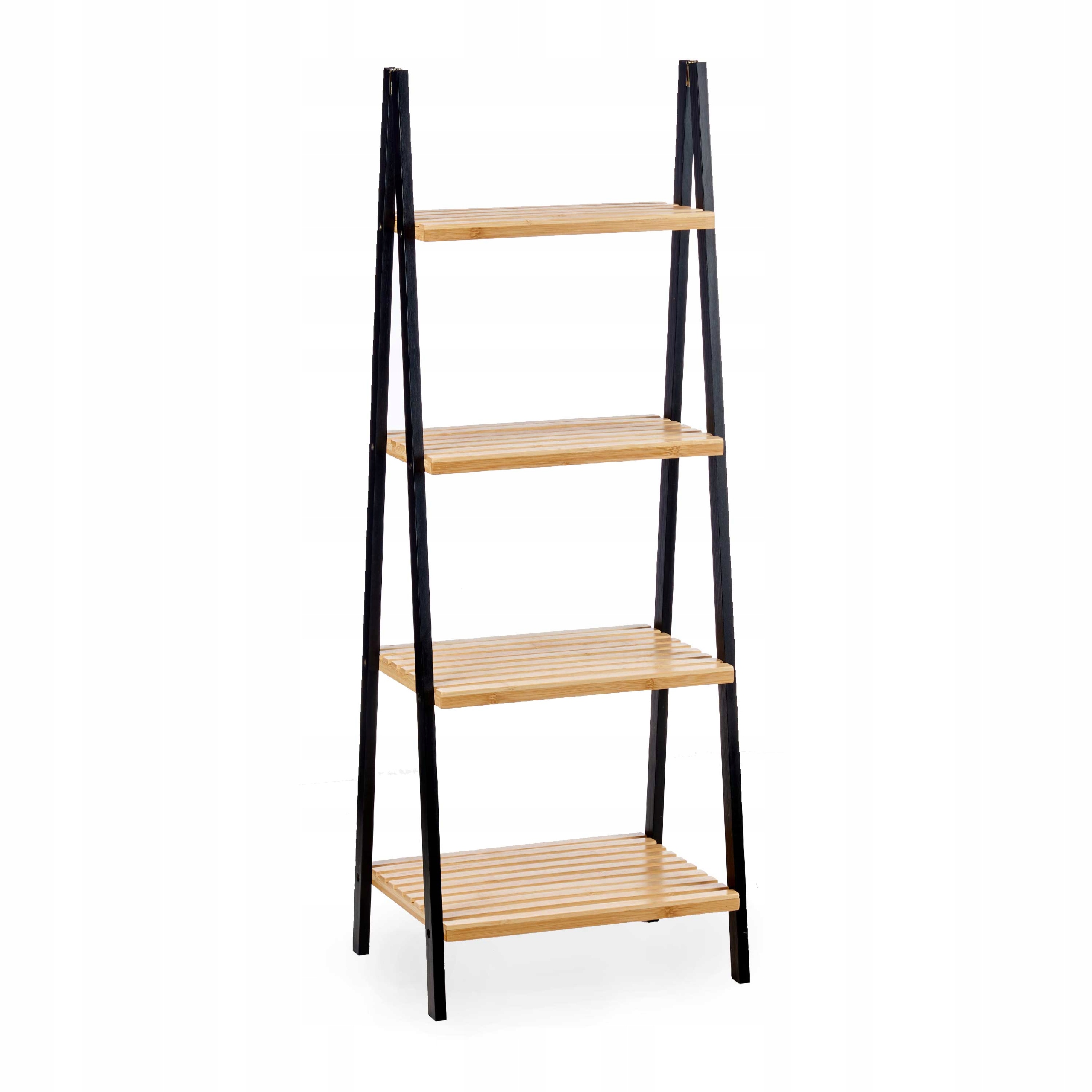 Bambusový Regál Úzky Čierny 4 Úrovne Bamboo Glow 40 X 30 X 109 CM Do 40 Kg