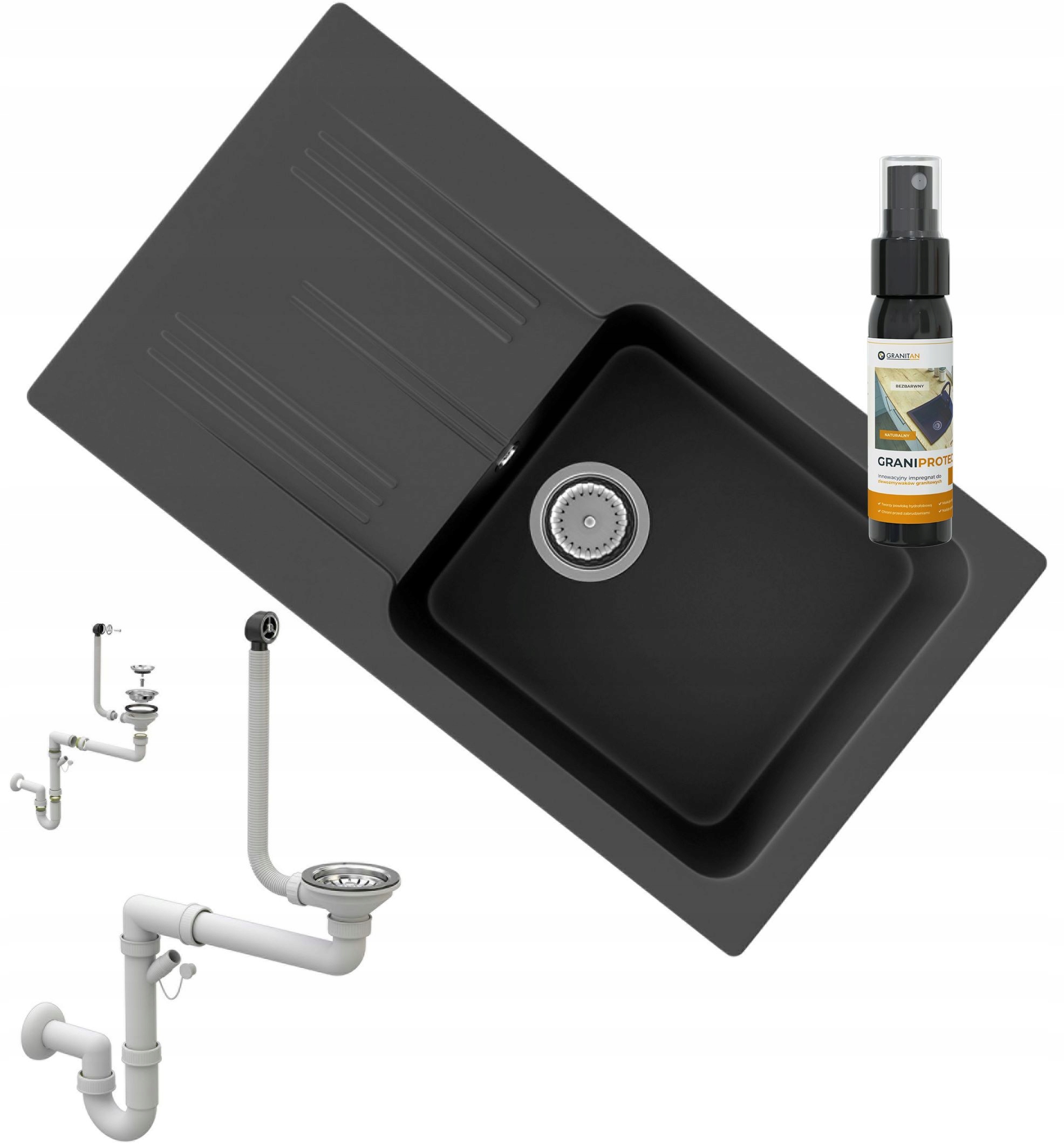Granitový jednokomorový Drez sifón