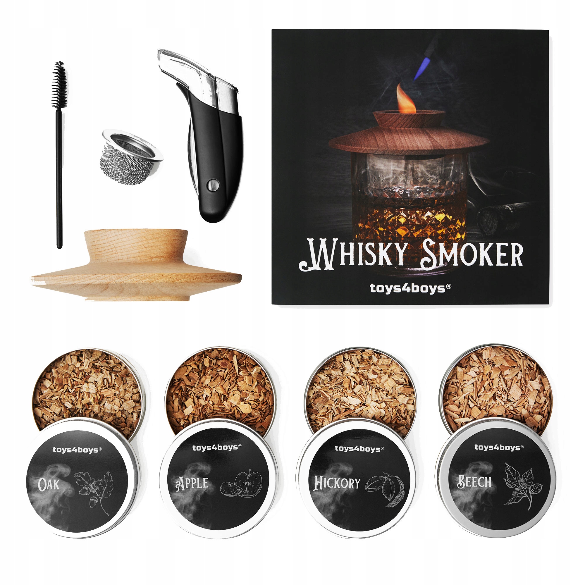 Sada na uzení whisky Toys4Boys 8 dílů, bukové dřevo