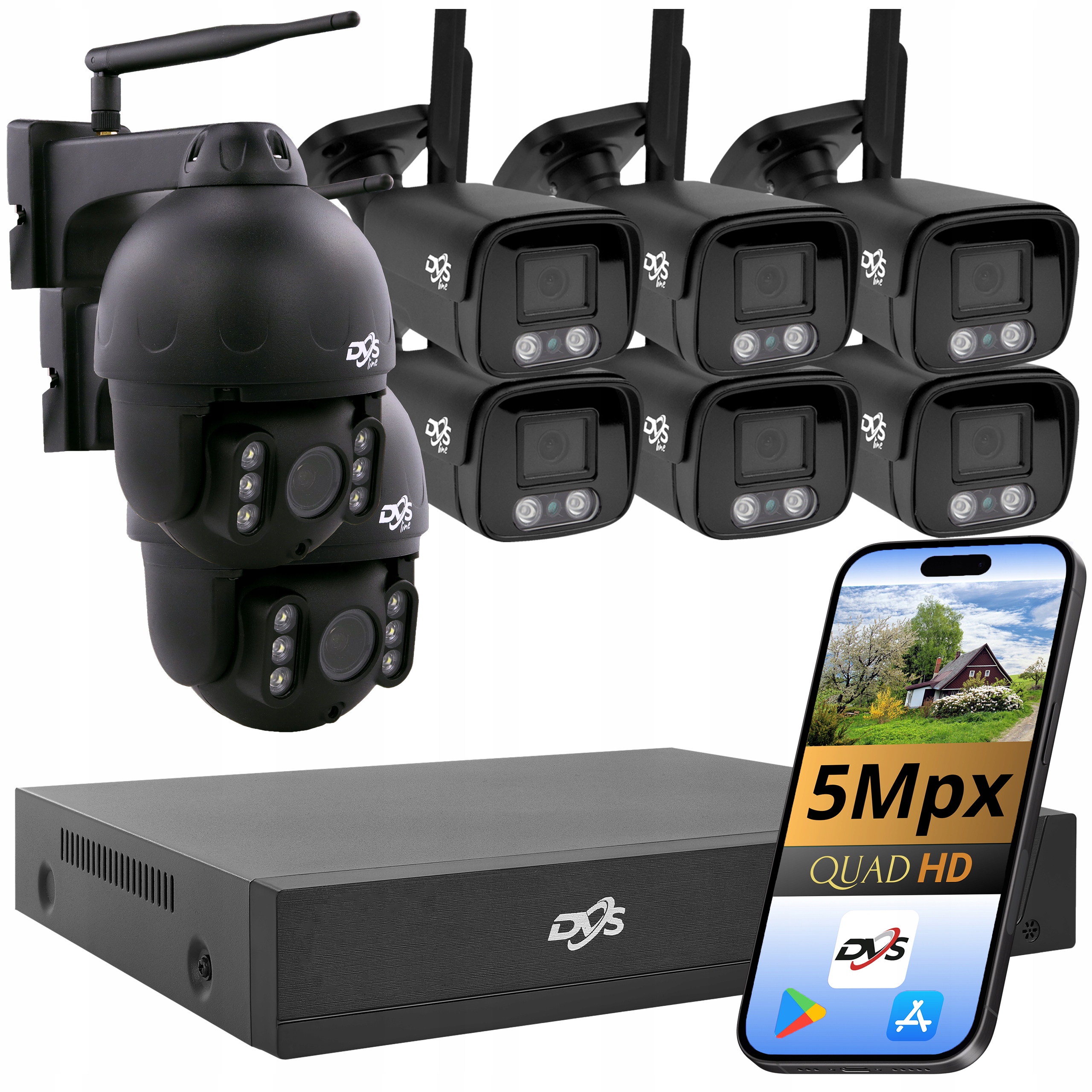 Sada Wifi Kamer 6 Tubusových Kamer 2 Otočné Venkovní Monitorování Domu