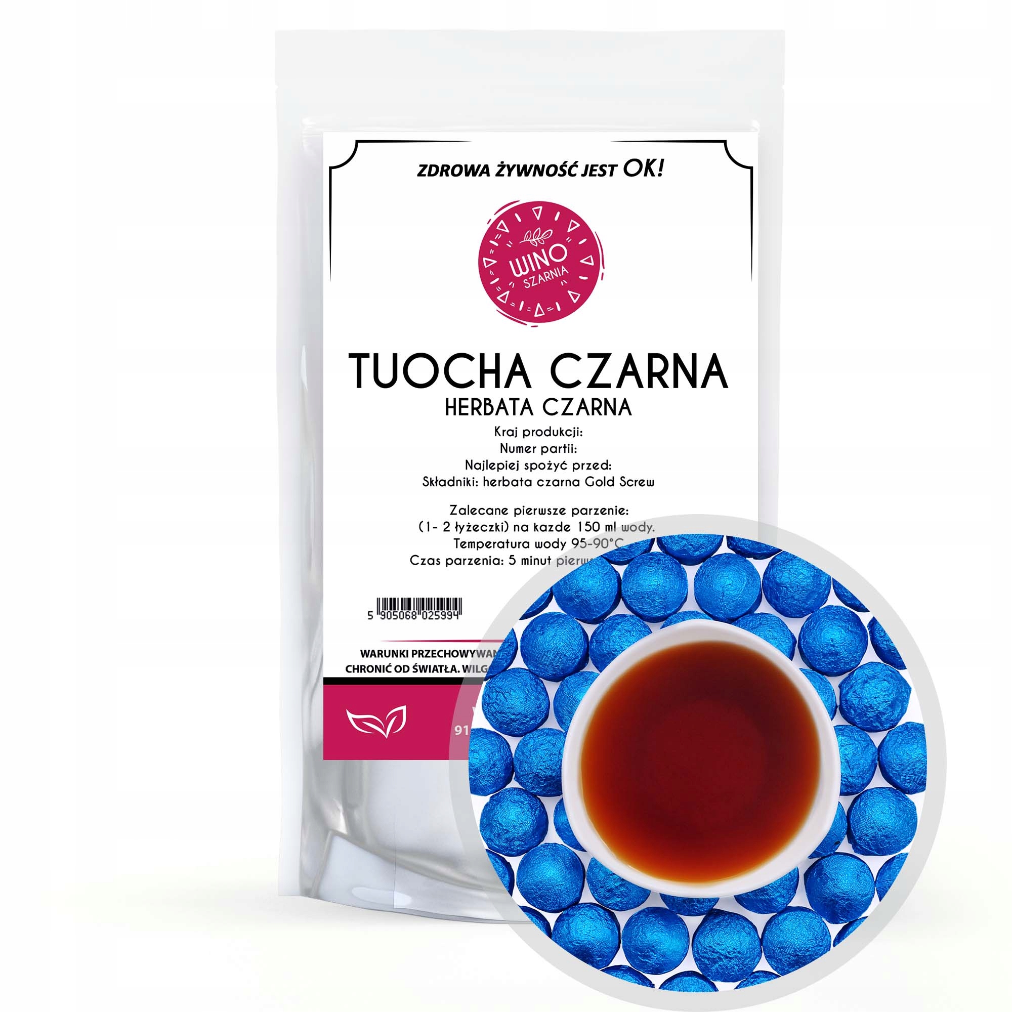 Čaj černý lisovaný Tuocha Modrý 1 kg Čínský listový