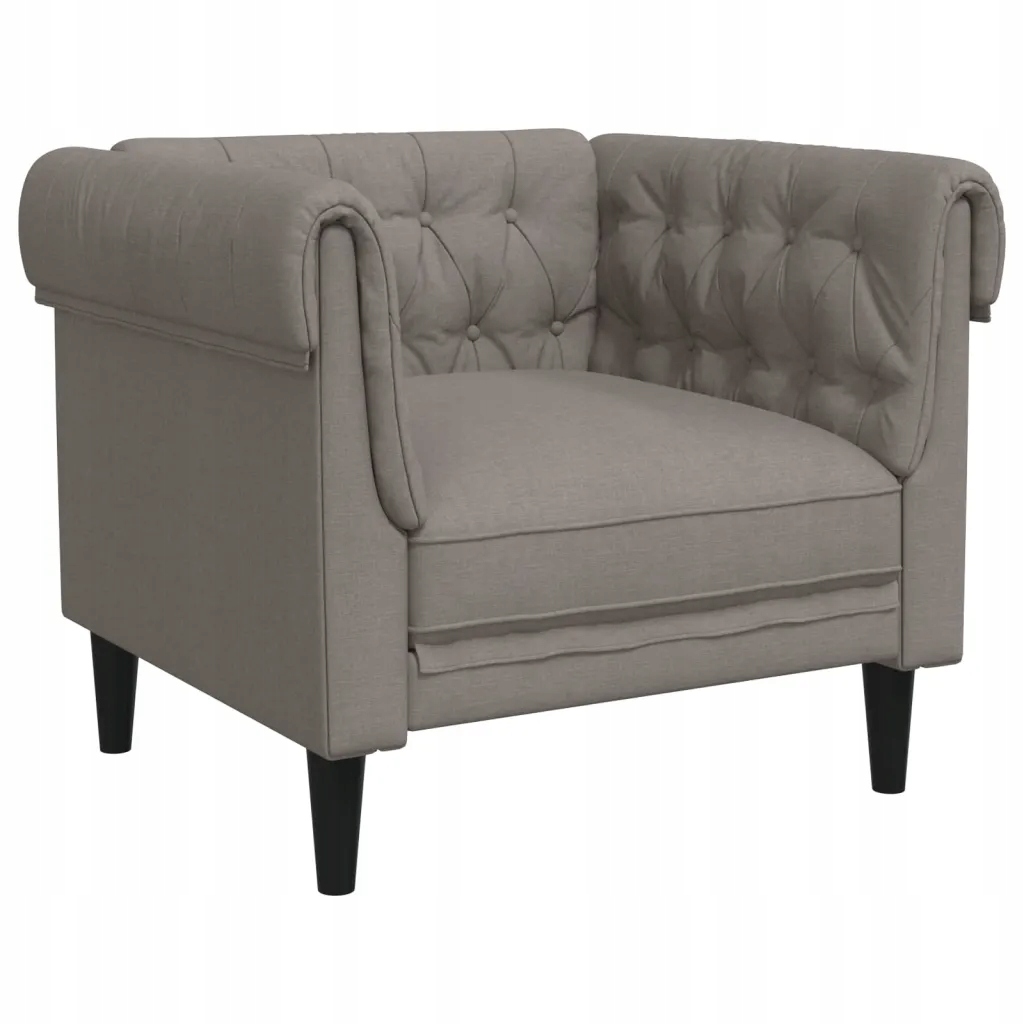 Pohovka VidaXL Kreslo Chesterfield, farba taupe, čalúnené látkou