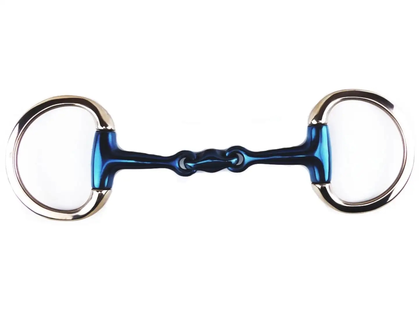 Wędzidło oliwkowe podwójnie łamane pełne Blue Steel Balotade 10,5 cm