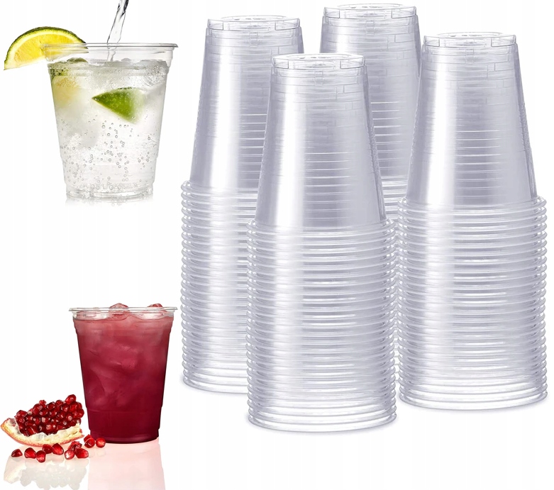 KUBEK PLASTIKOWY PRZEZROCZYSTY 200 ML 100 SZTUK DO NAPOJÓW, DRINKÓW SOKÓW