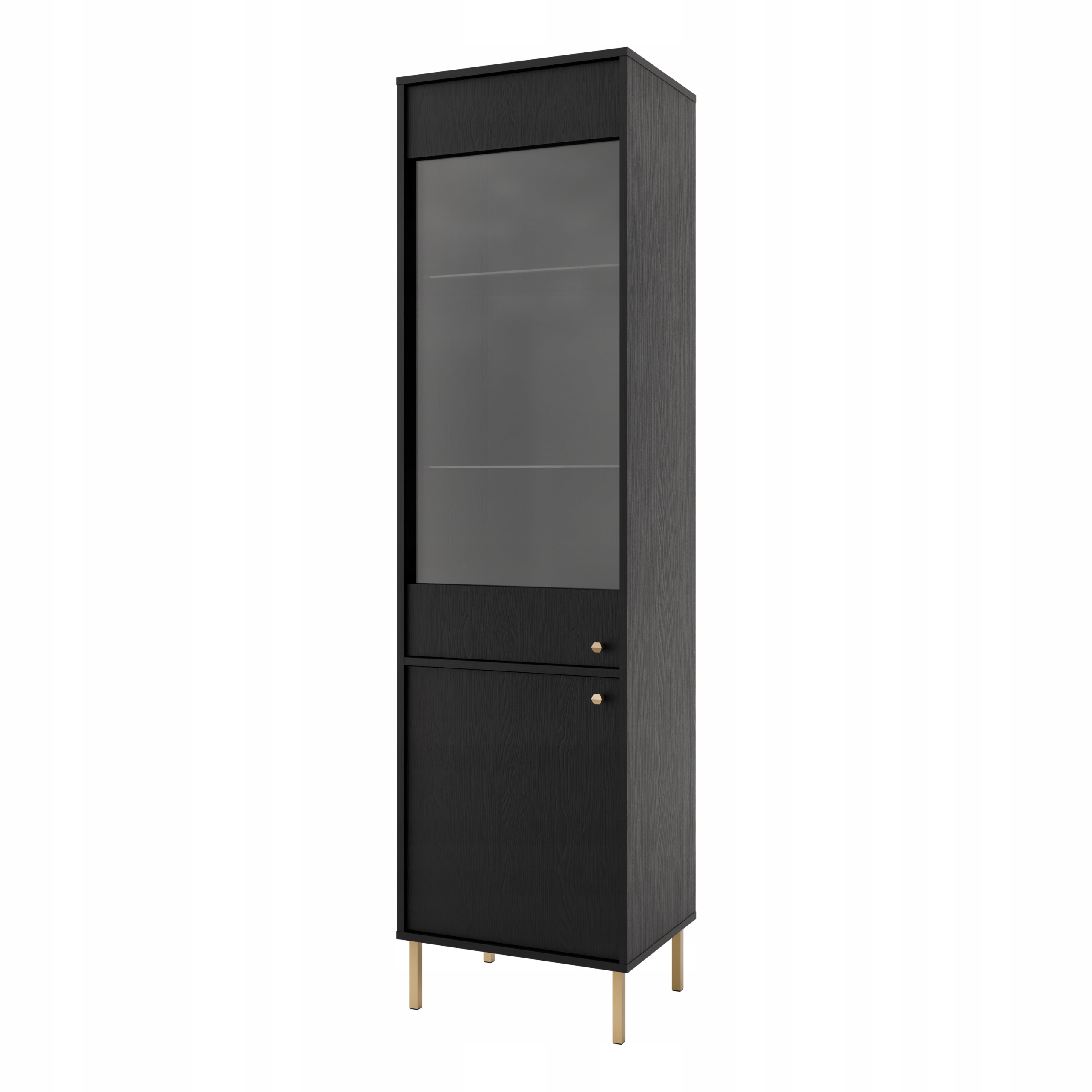 Skleněná 2-dveřová vitrína do obývacího pokoje Sakai 2 2F T101 Černá